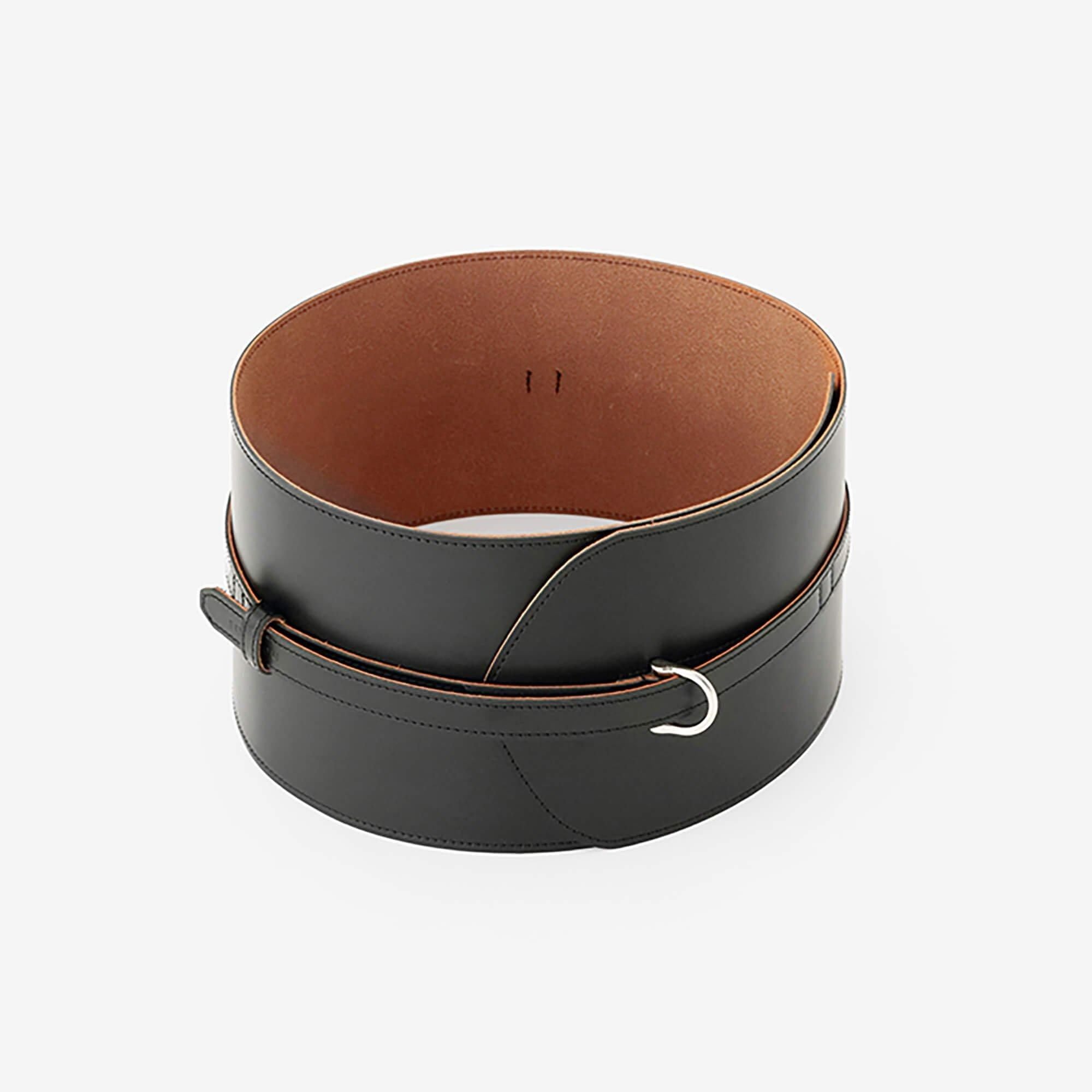 Leather Obi Belt Long / Black 2