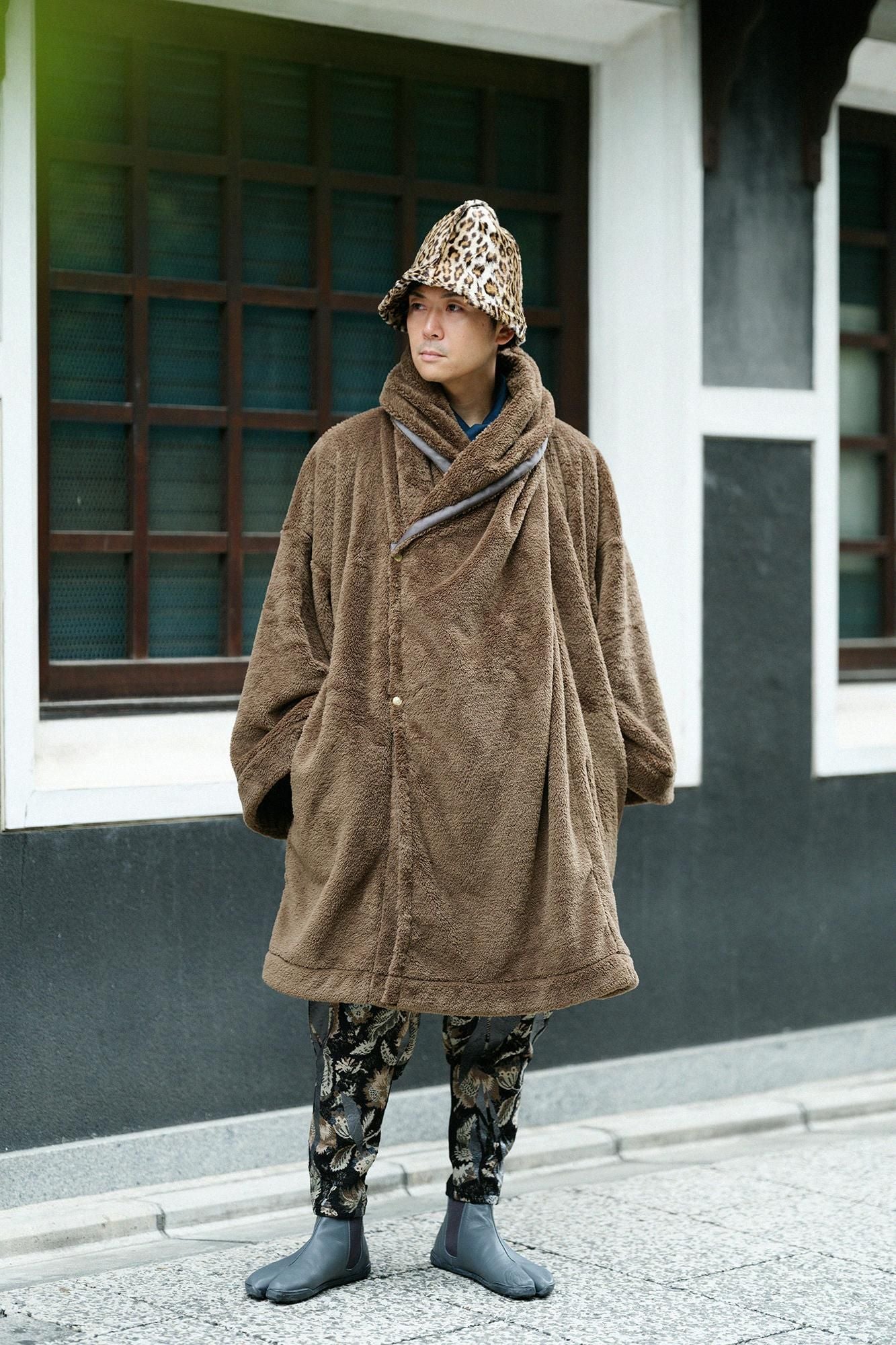 人造皮毛 一条笠帽 錣／豹紋