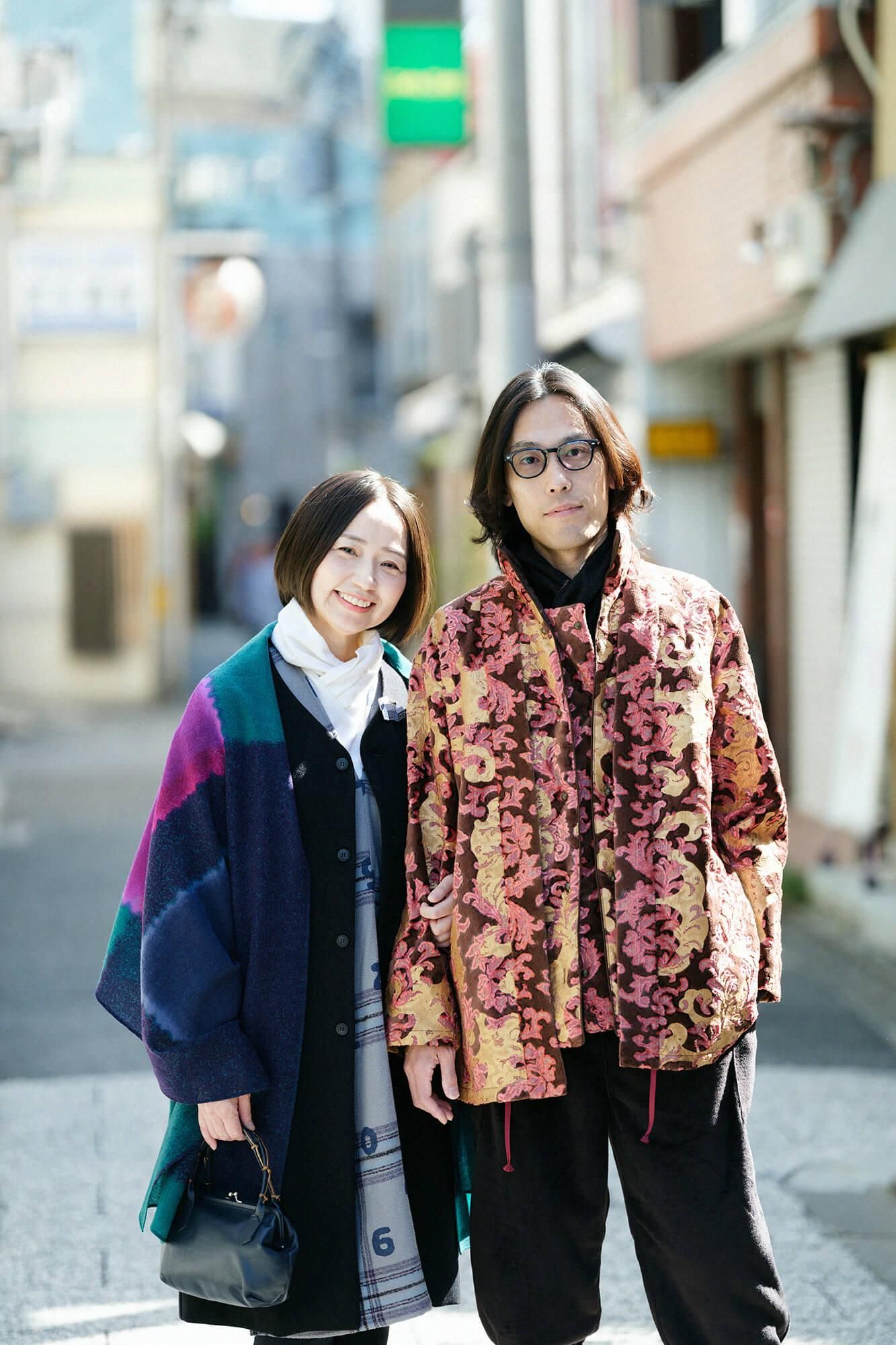 SOU・SOU×Hinata 二十重圍巾／藍褐色×京紫