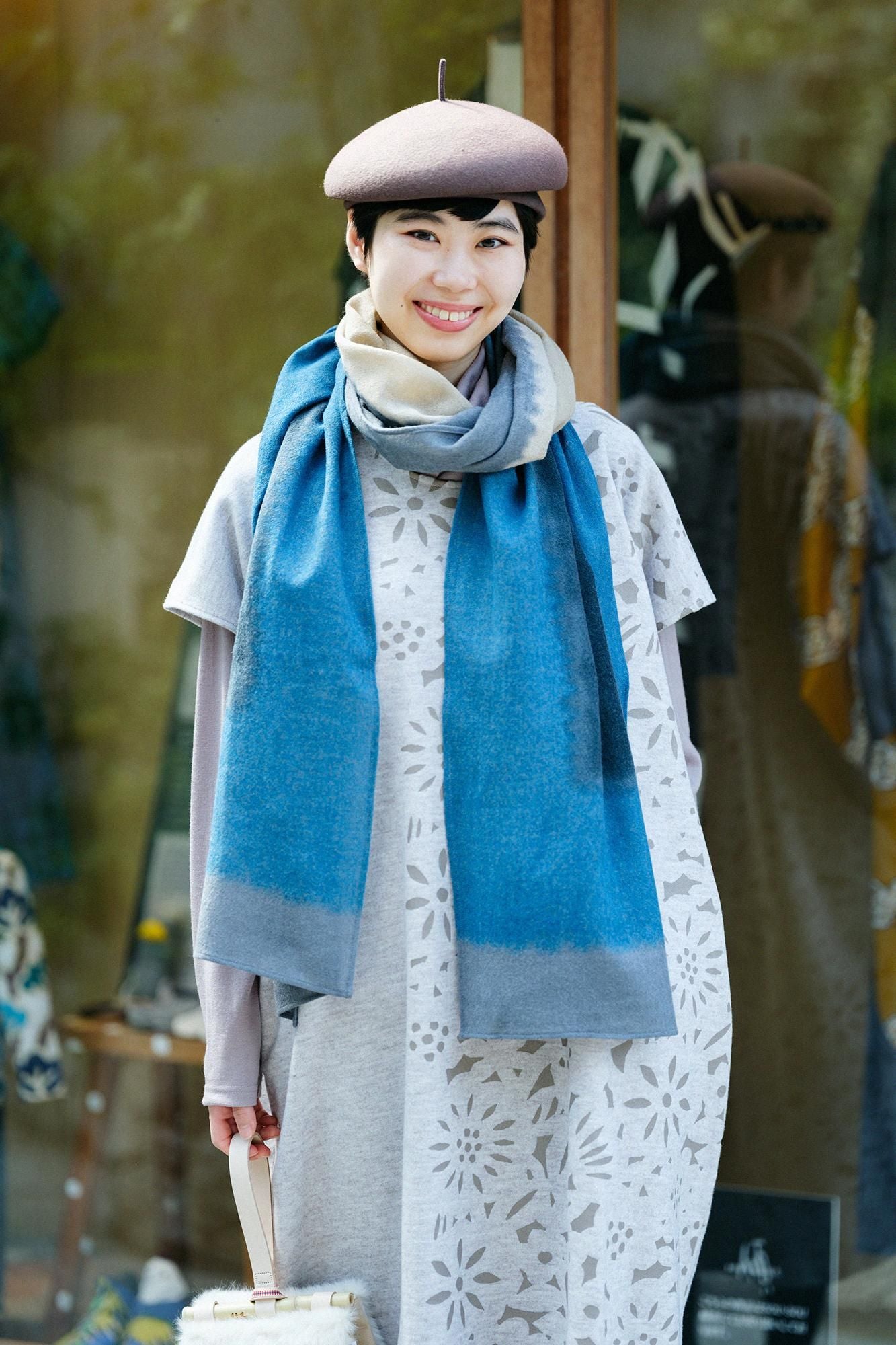 SOU・SOU×Hinata Hatae Scarf / Black Green×Beidge