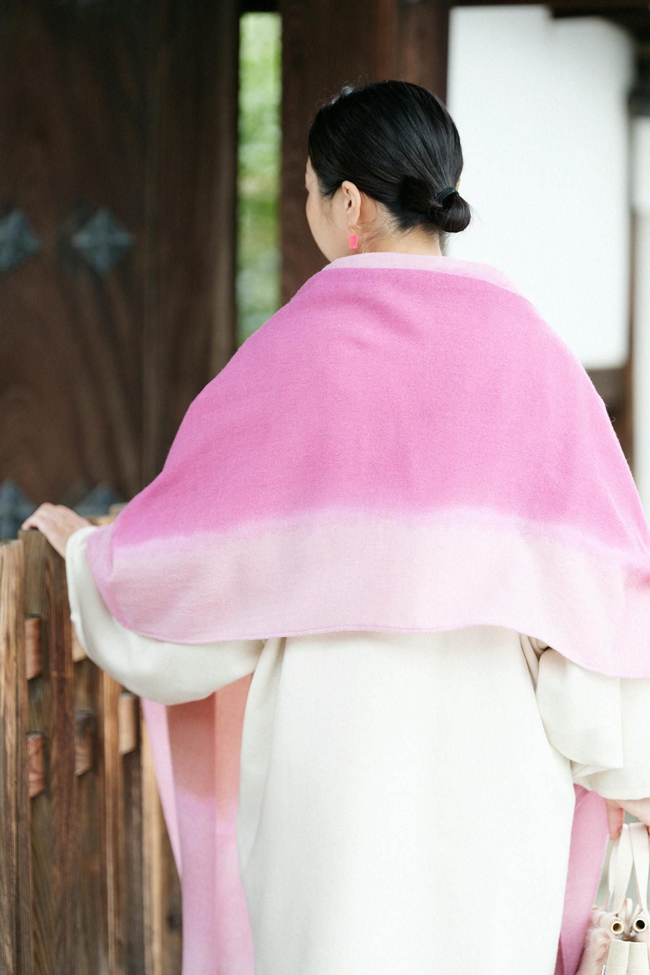 SOU・SOU×Hinata Hatae Scarf / Beige×Pink