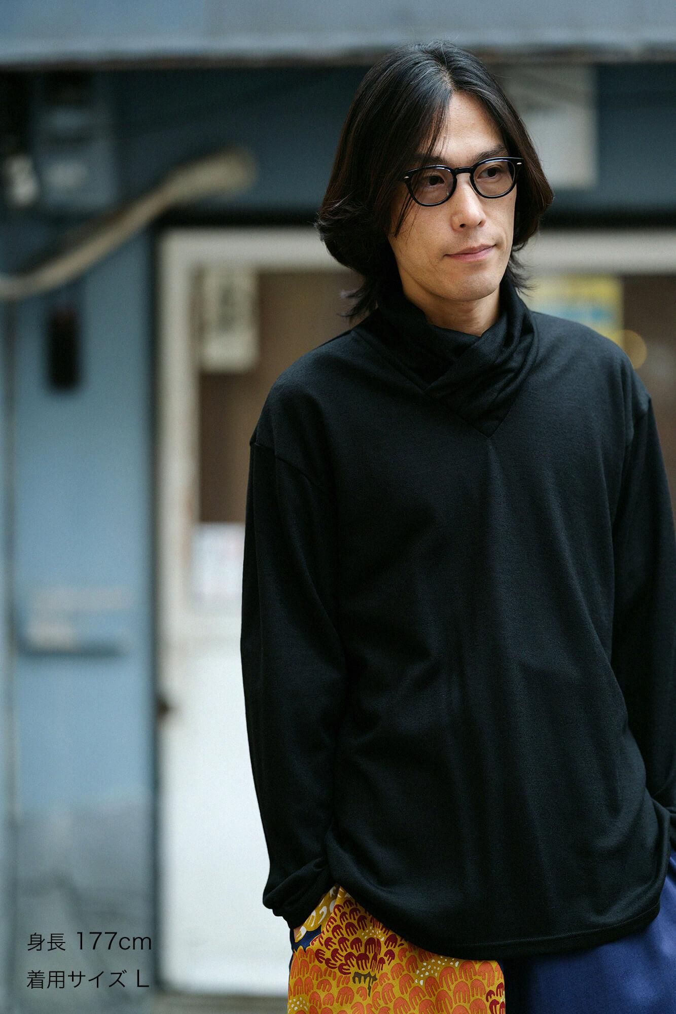 [Réservation] Jersey de laine lavable, col enveloppé giban/nubairo (*expédition prévue vers le 25 novembre)