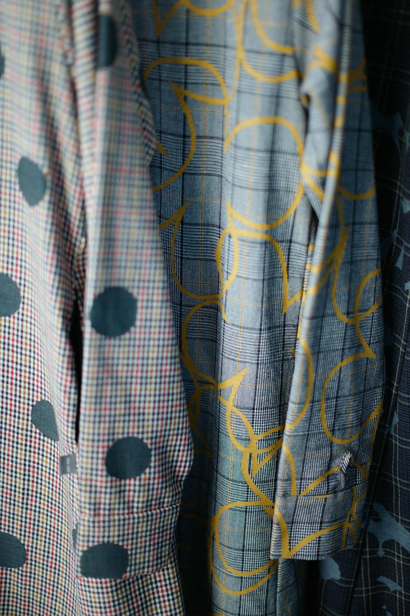 Wool×Linen Blend Check H.N.BIKE One-piece Dress／ Happiness