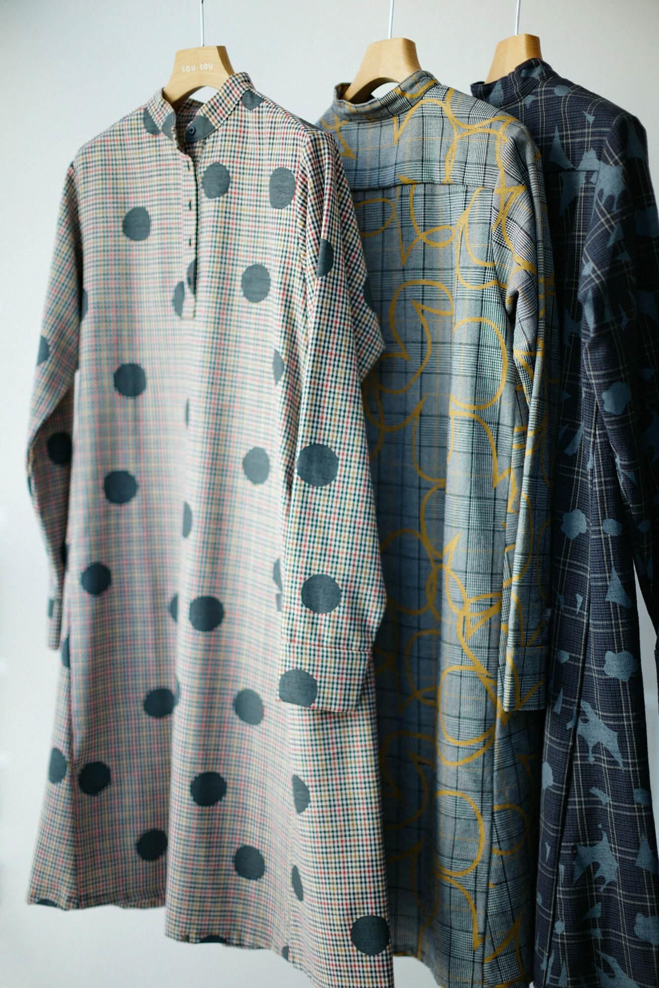 Wool×Linen Blend Check H.N.BIKE One-piece Dress／ Happiness
