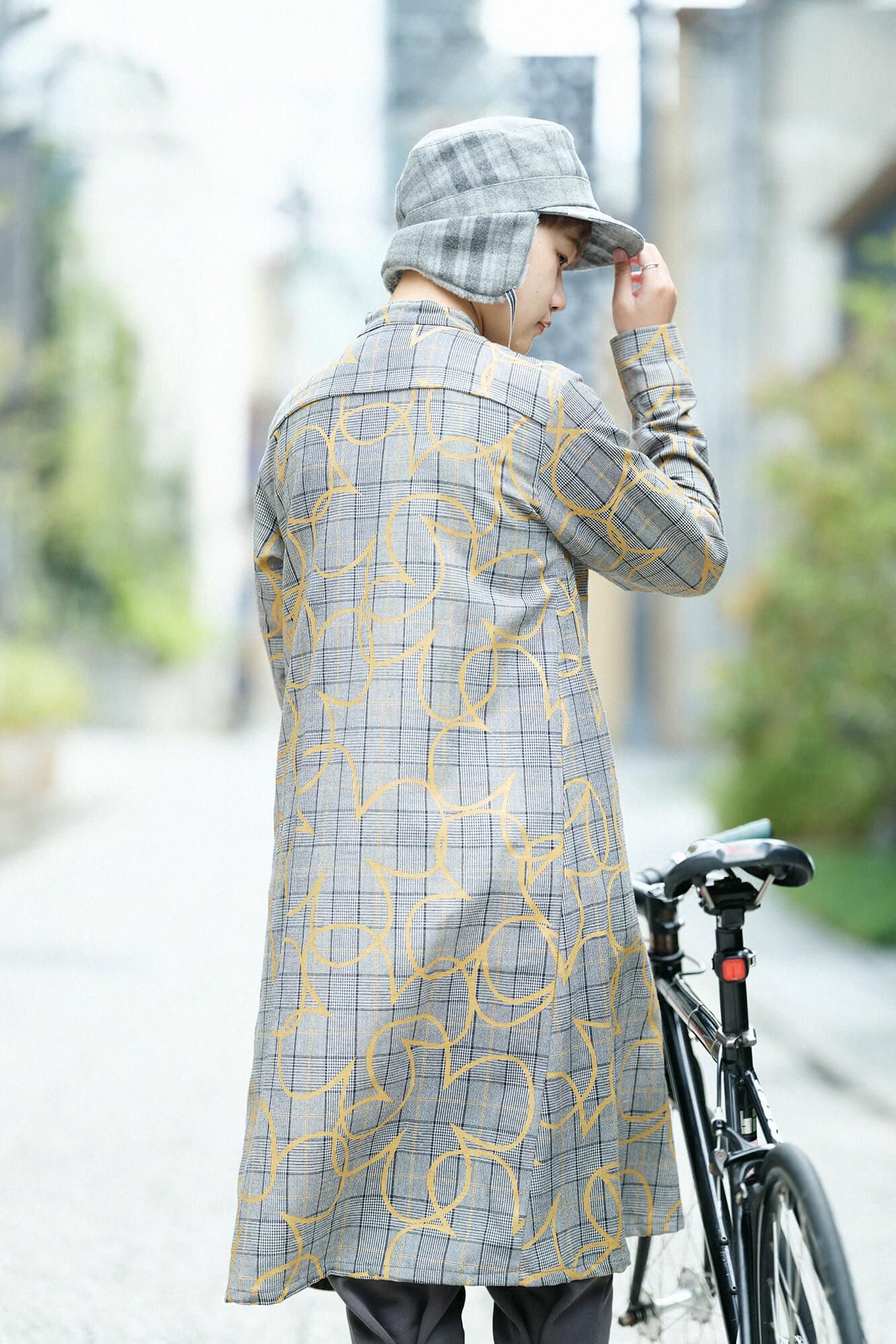 Wool×Linen Blend Check H.N.BIKE One-piece Dress／ Happiness