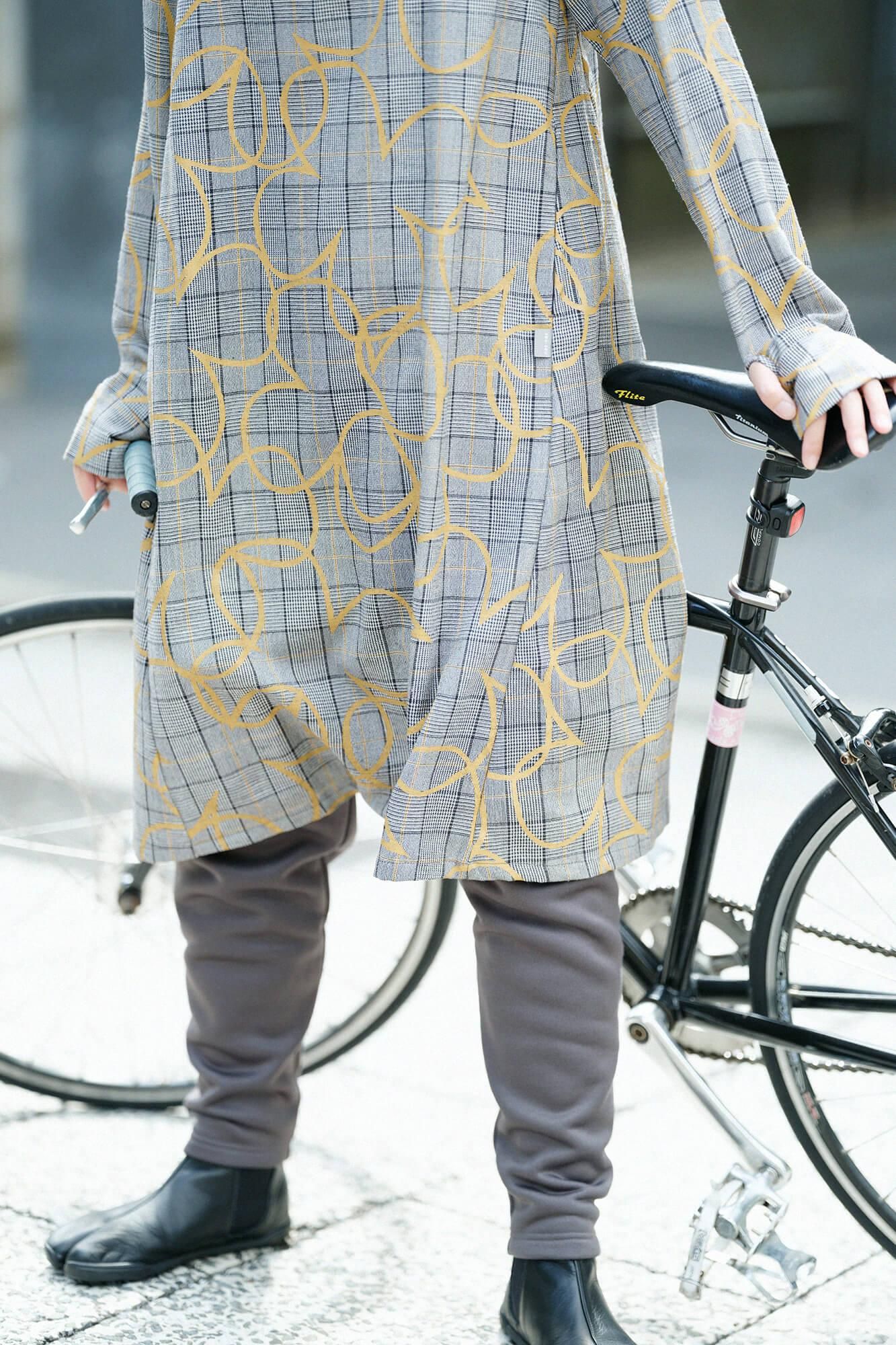 Wool×Linen Blend Check H.N.BIKE One-piece Dress／ Happiness
