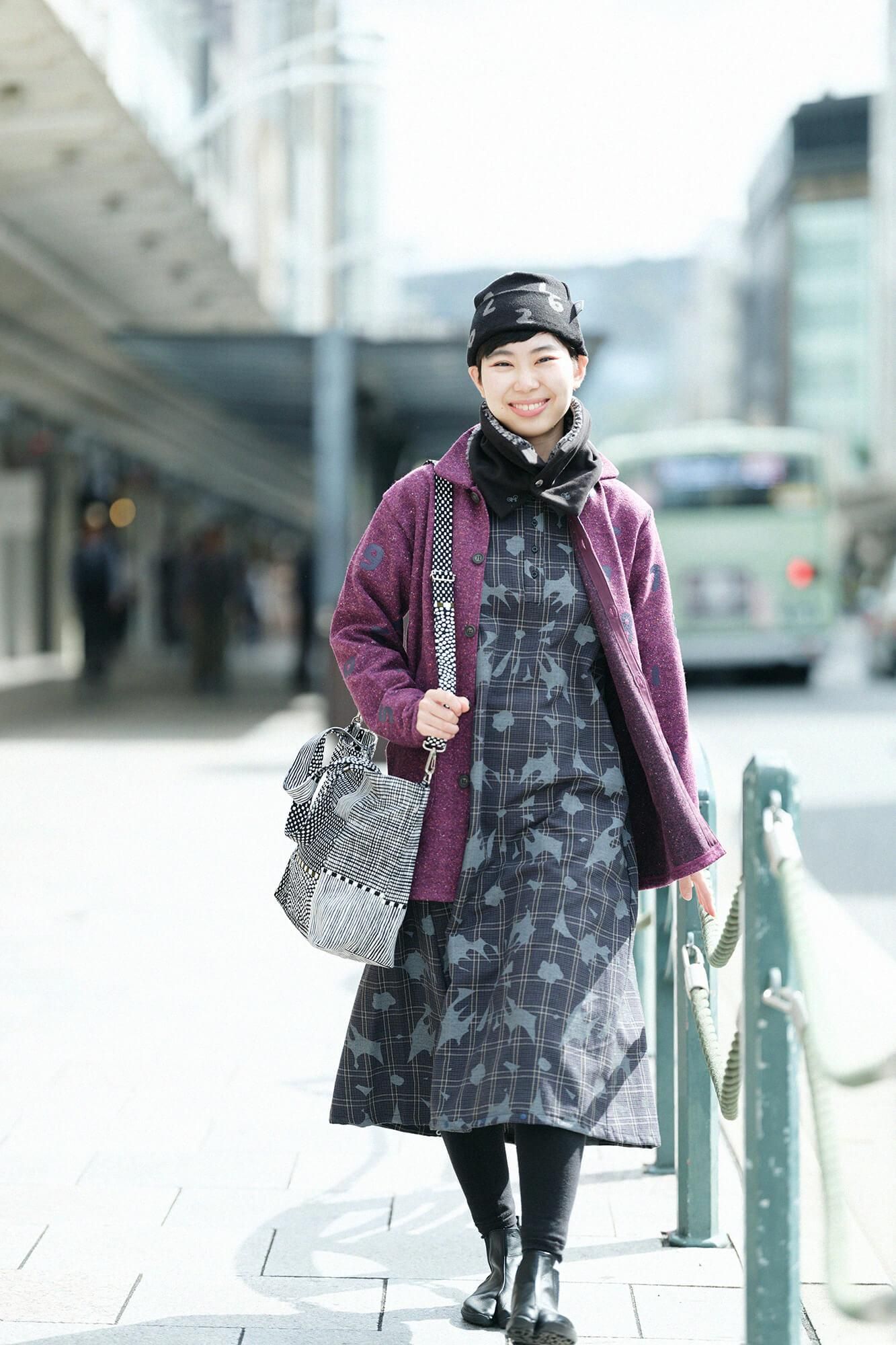 【◯预订】羊毛 x 亚麻混纺格纹 H.N.BIKE One Piece / Easygoing（*预计 12 月 2 日左右发货）