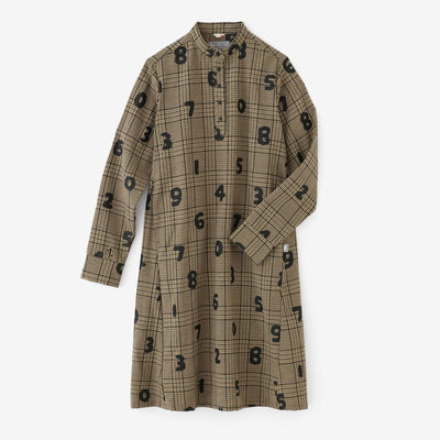 Wool×Linen Blended Check H.N.BIKE One-piece Dress  ／SO-SU-U