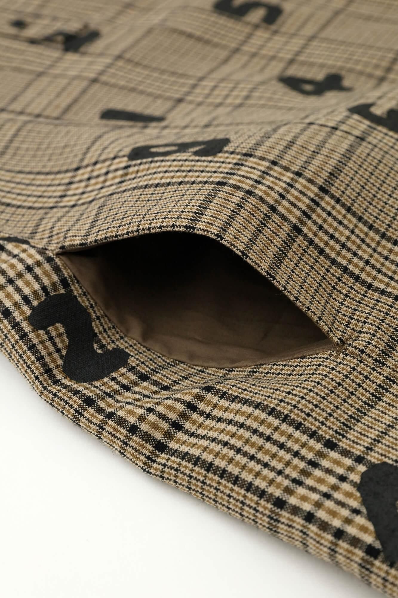 羊毛×麻混紡格紋 H.N.BIKE連身裙  ／SO-SU-U