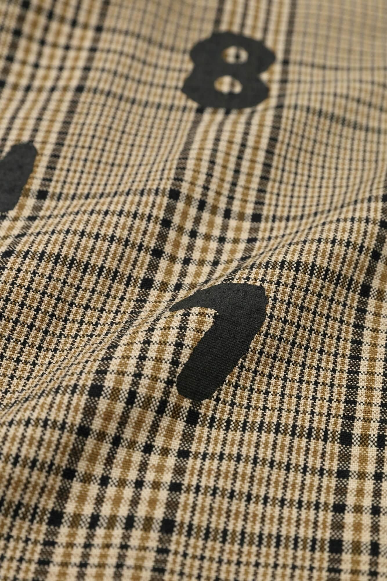 羊毛×麻混紡格紋 H.N.BIKE連身裙  ／SO-SU-U