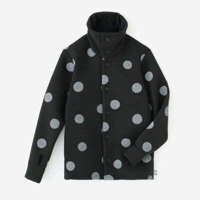 【net Limited】Cardboard Knit Neckwarm Cardigan／Polka Dots Mara Black 