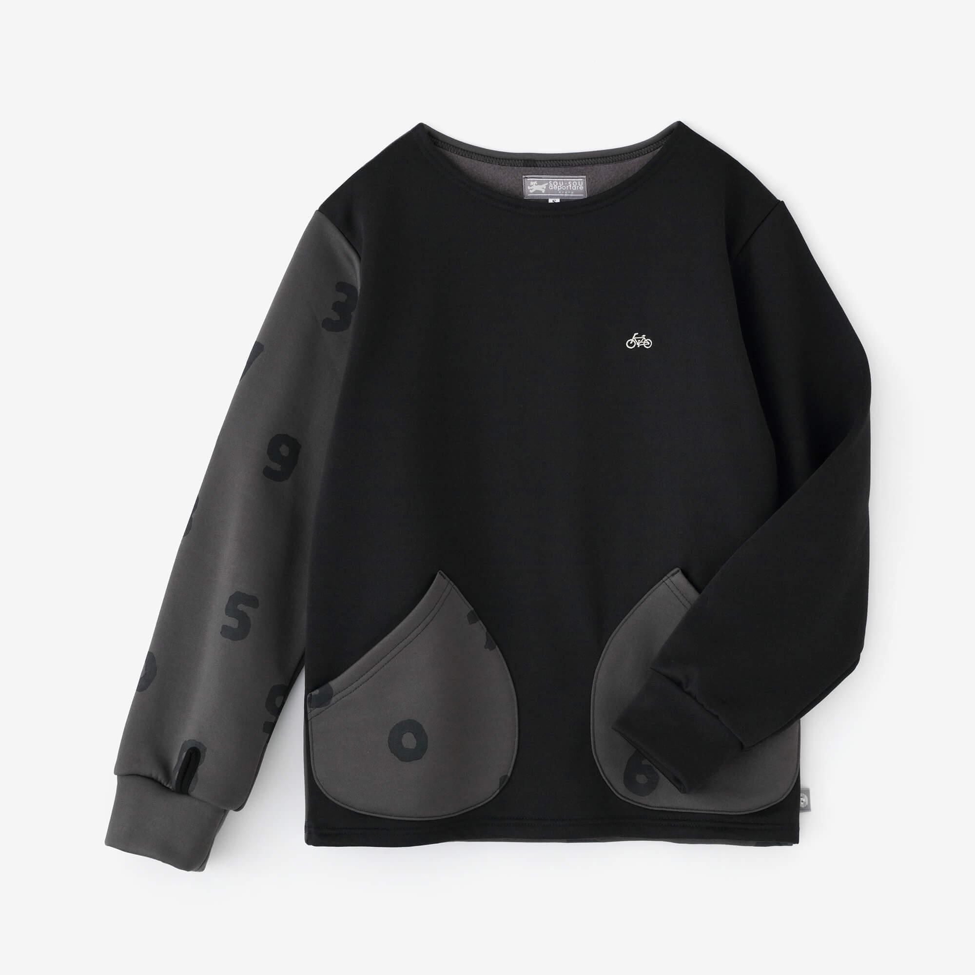 ボンバーヒート(R) ボートネックシャツ／ネイビーブラック×SO-SU-U