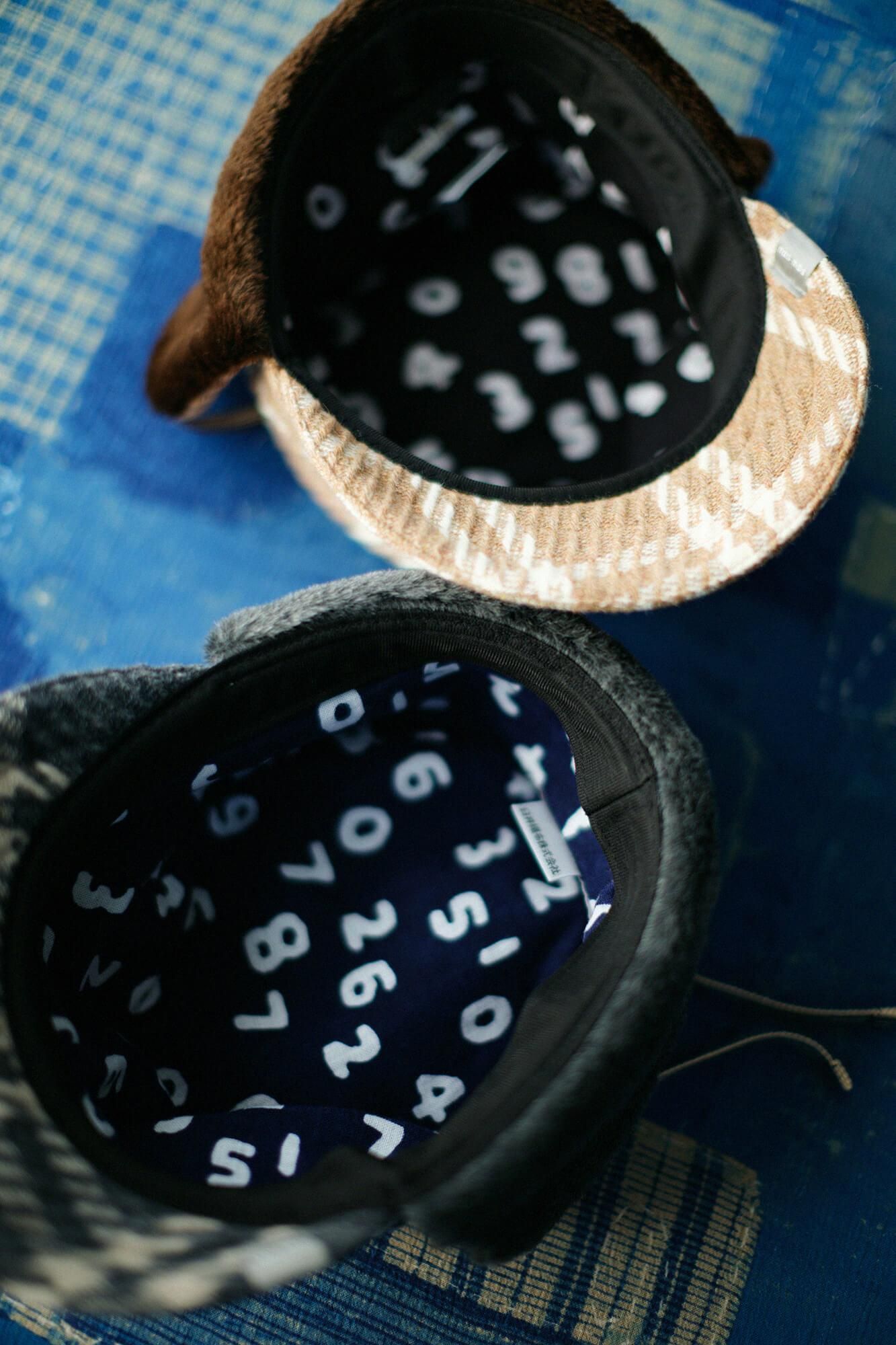 提花 Boa BIKE CAP/棕色格纹 x SO-SU-U Kon (Nubairo)