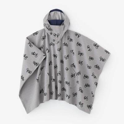 人字形織 緹花針織 BIKE斗篷／單車處處和留白 銀灰色