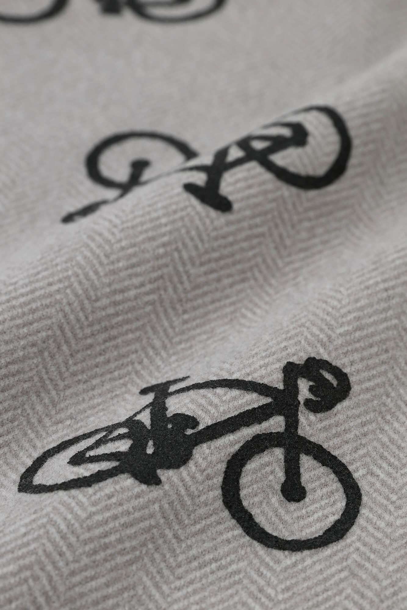 【◯预购】人字形织缇花针织BIKE斗篷／单车处处和留白银灰色（※预计于12月2日左右发货）