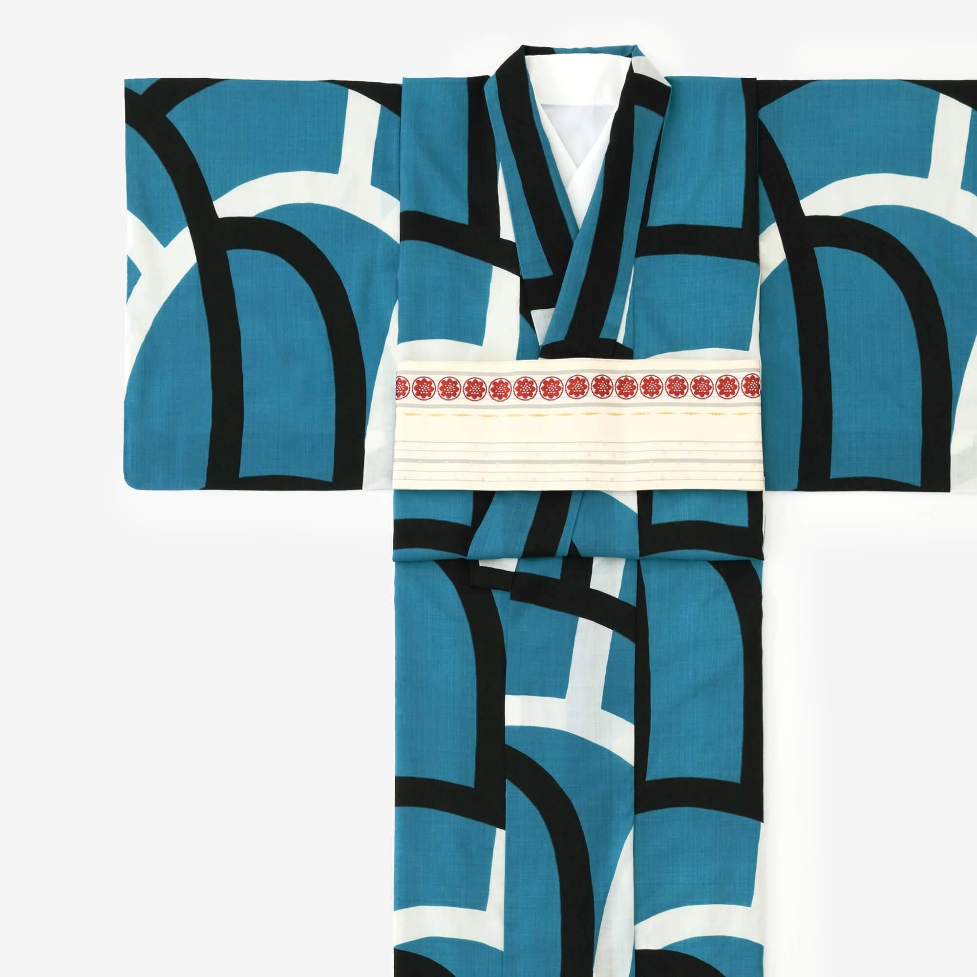 ◆最高品質和歌山染め日本生地◆こげ茶の変わり袖モダン蜘蛛の巣浴衣◆ ◇最高品質和歌山染め日本生地◇こげ茶の変わり袖モダン蜘蛛の