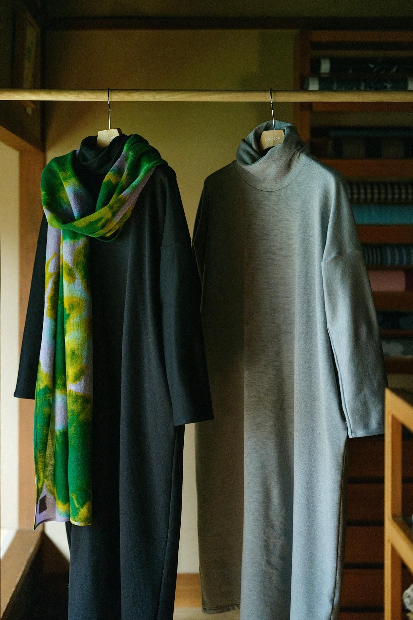 【預購】Soft Thermo(R) 內起絨高領長袖連身裙 超長版／黑色（※預計於12月9日左右發貨）