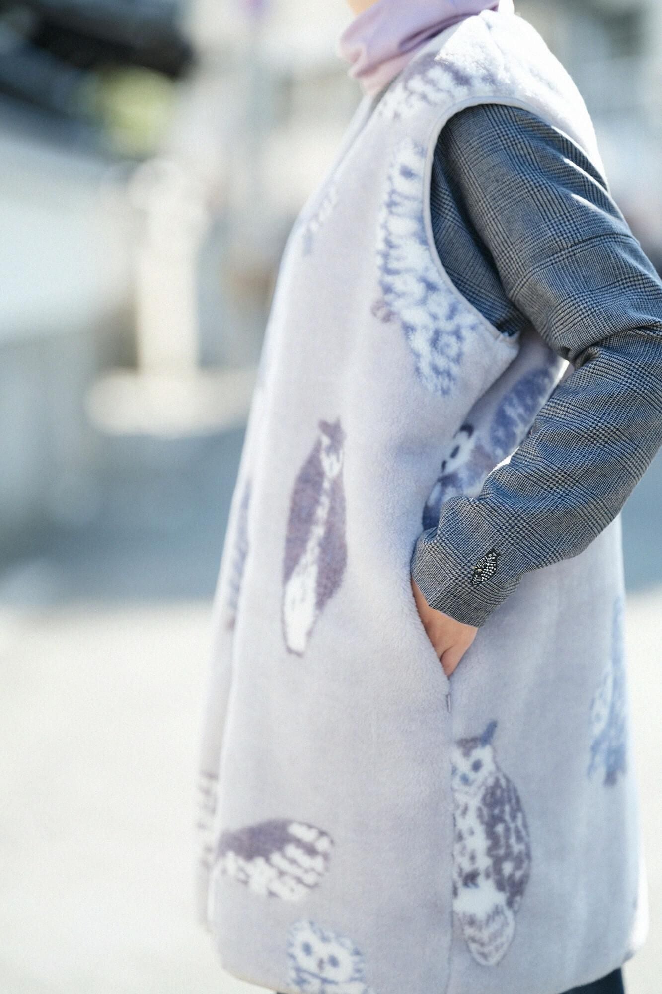 [预约]SOU・SOU×浪漫小杉毛毯外衣背心/猫头鹰（*预定12月9日左右发货）