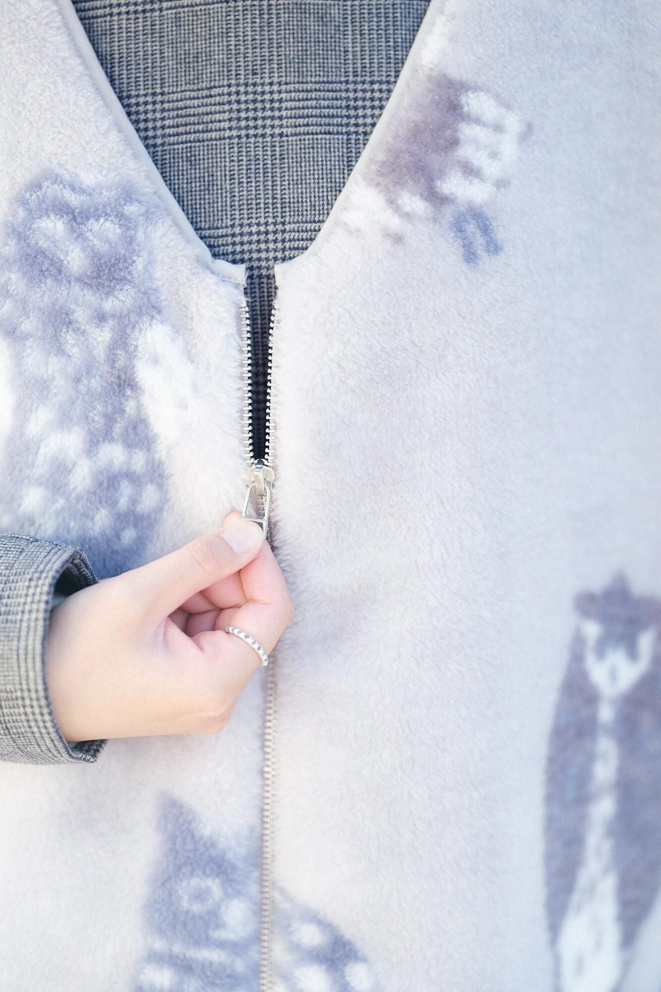 [预约]SOU・SOU×浪漫小杉毛毯外衣背心/猫头鹰（*预定12月9日左右发货）