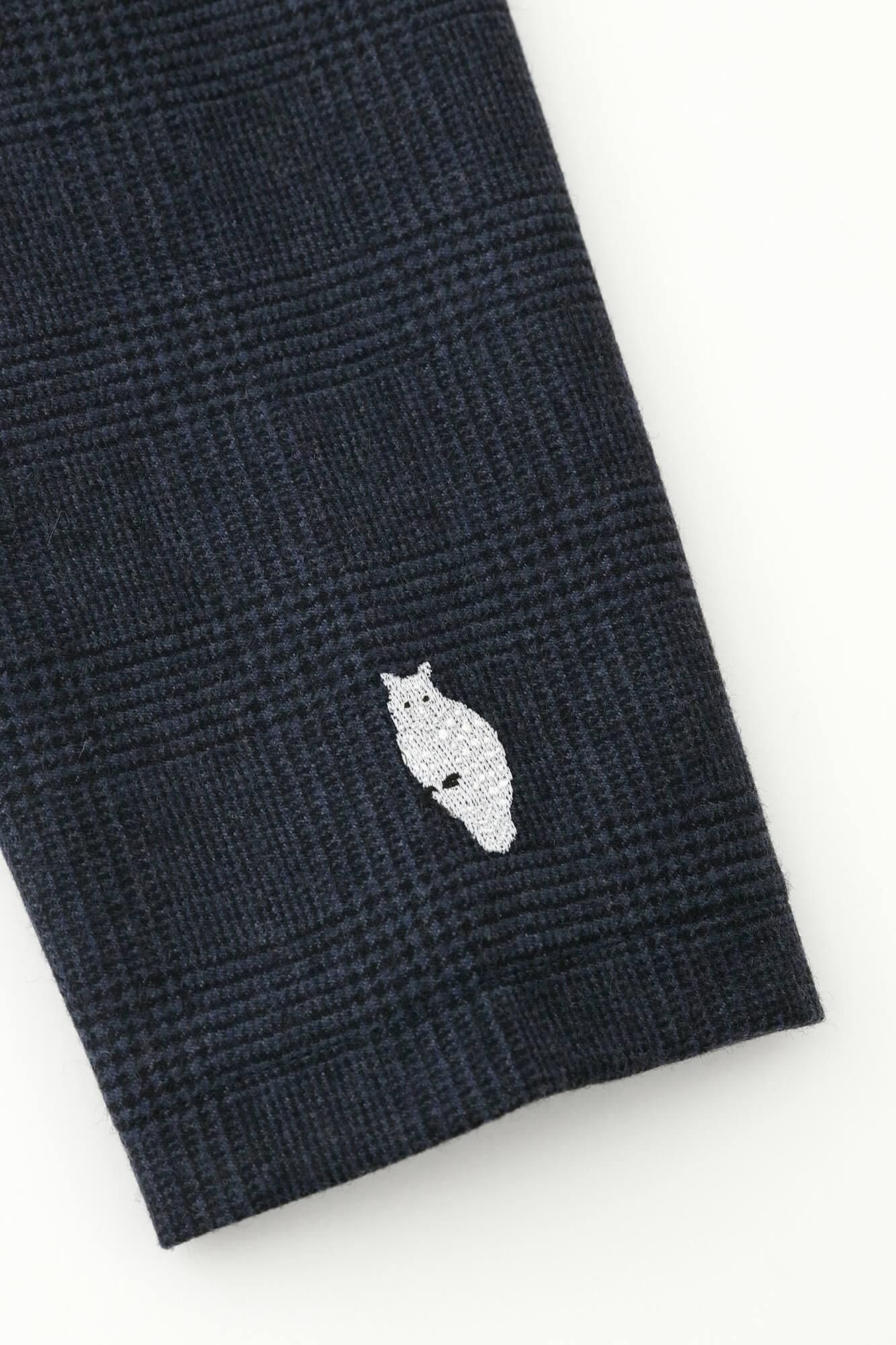 Hound Tooth Check à manches longues tuniques / marron bleu