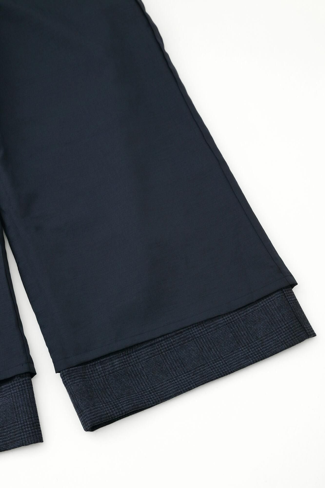 Weite Hose mit Hahnentrittmuster/Blaubraun