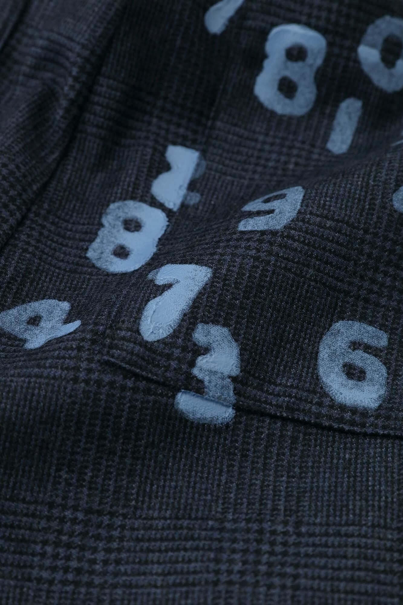 Weite Hose mit Hahnentrittmuster/Blaubraun