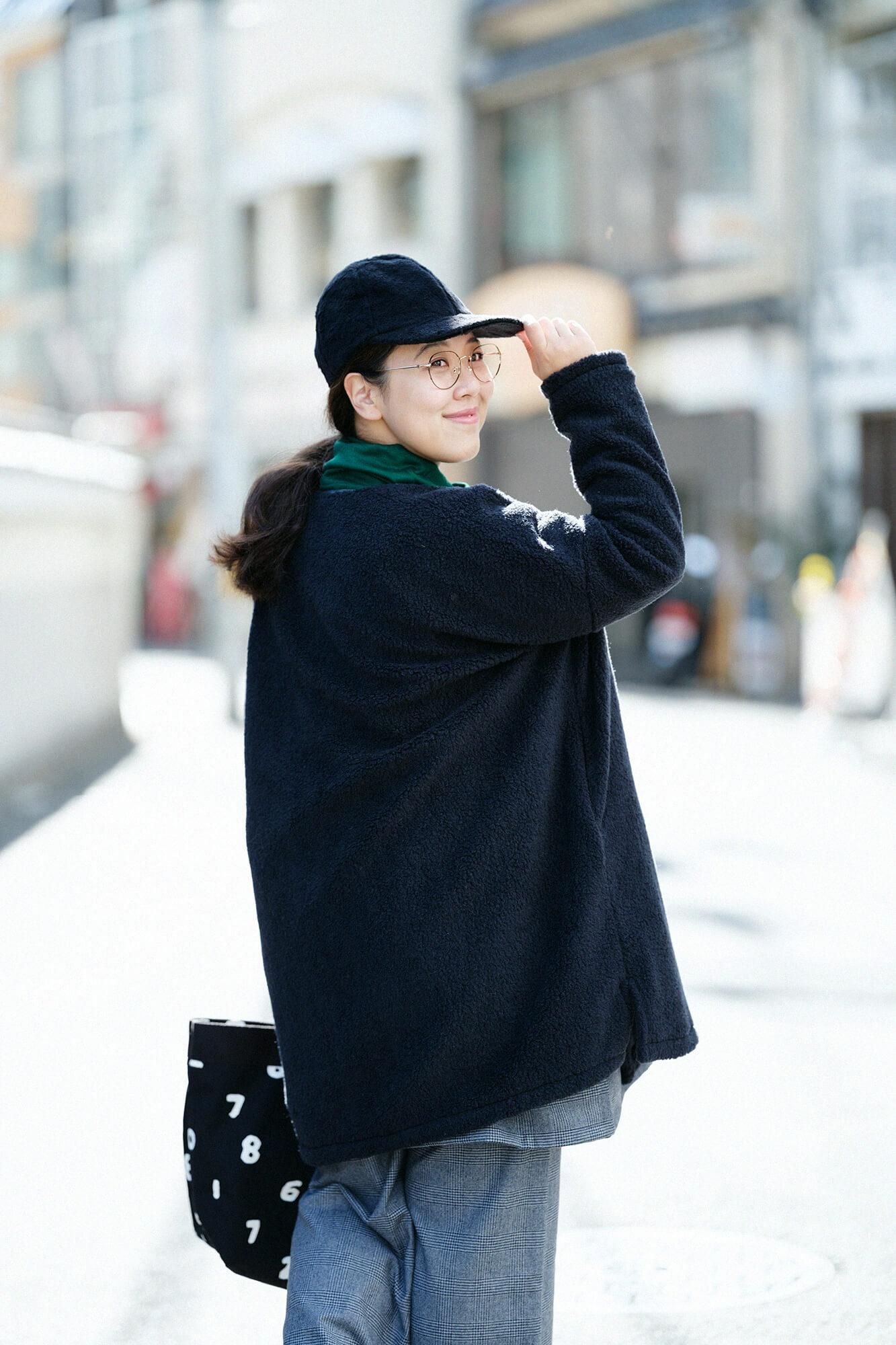 sousou ボアVネック　ライトチュニックコート ボア Vネック ライトチュニックコート