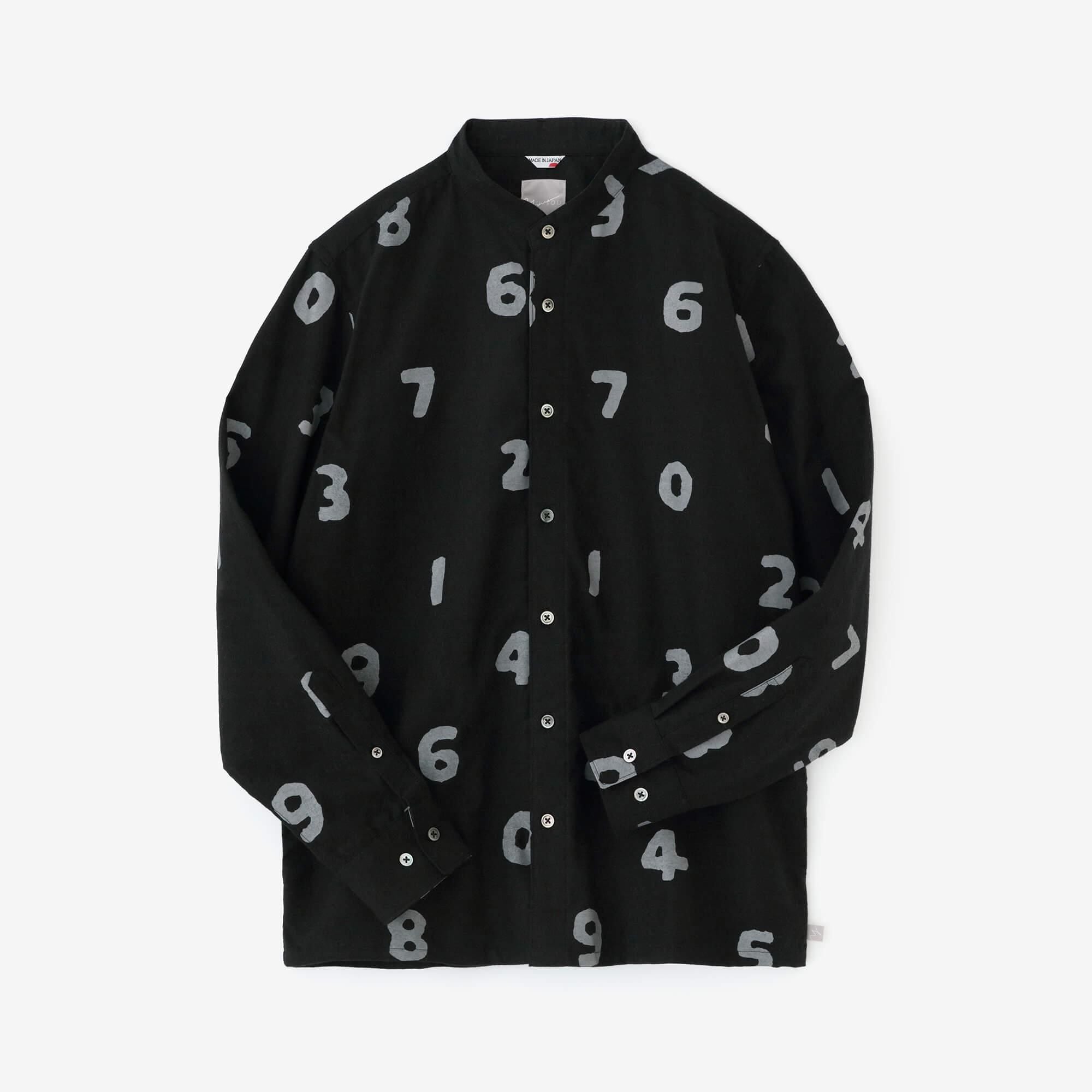 インディゴネルチェック スタンドカラーシャツ SP／おおらか