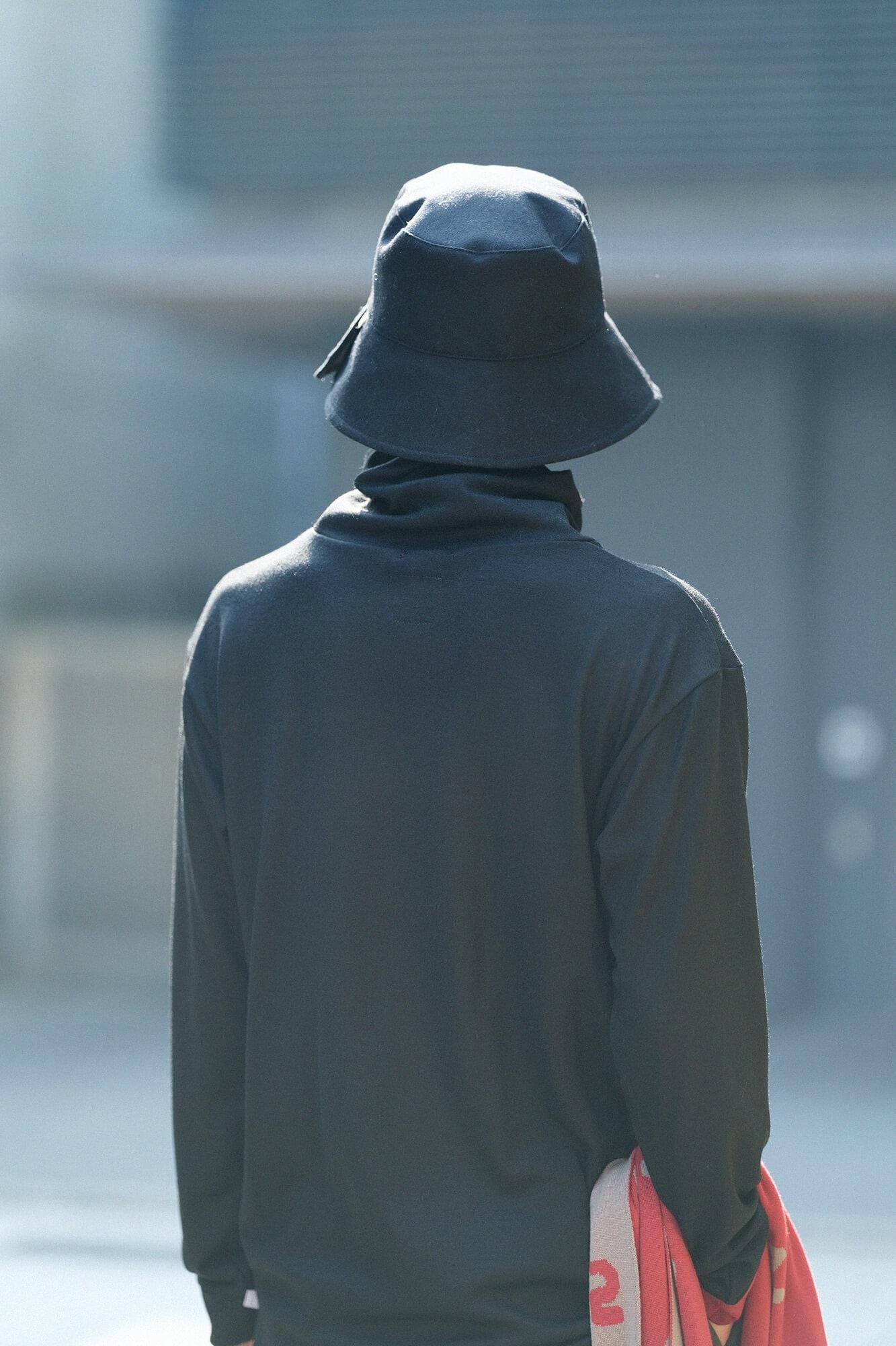 【預購】平針織 可洗羊毛 造型高領L/S長版上衣／黑色（※預計於12月9日左右發貨）