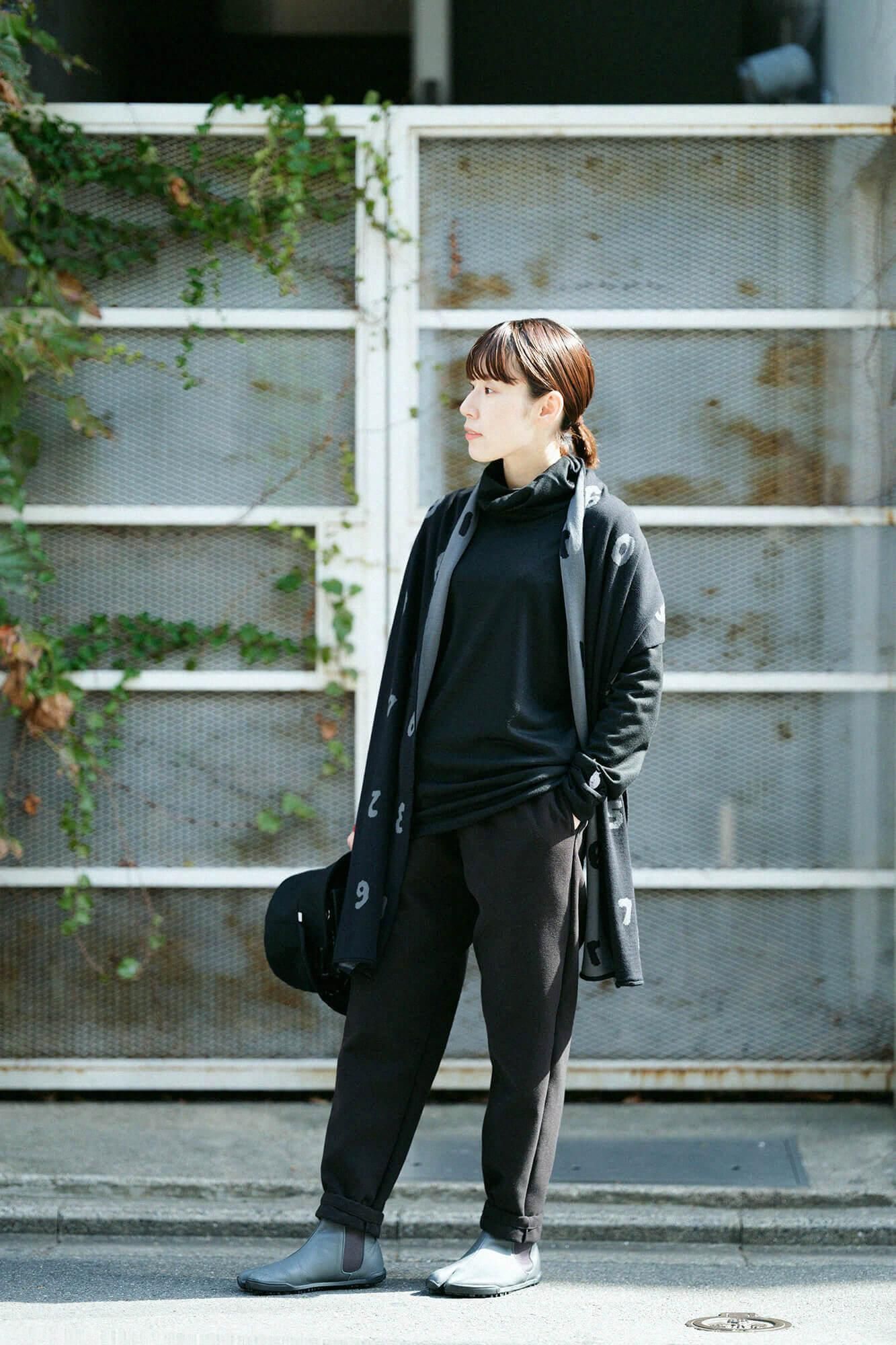 【預購】平針織 可洗羊毛 造型高領L/S長版上衣／黑色（※預計於12月9日左右發貨）