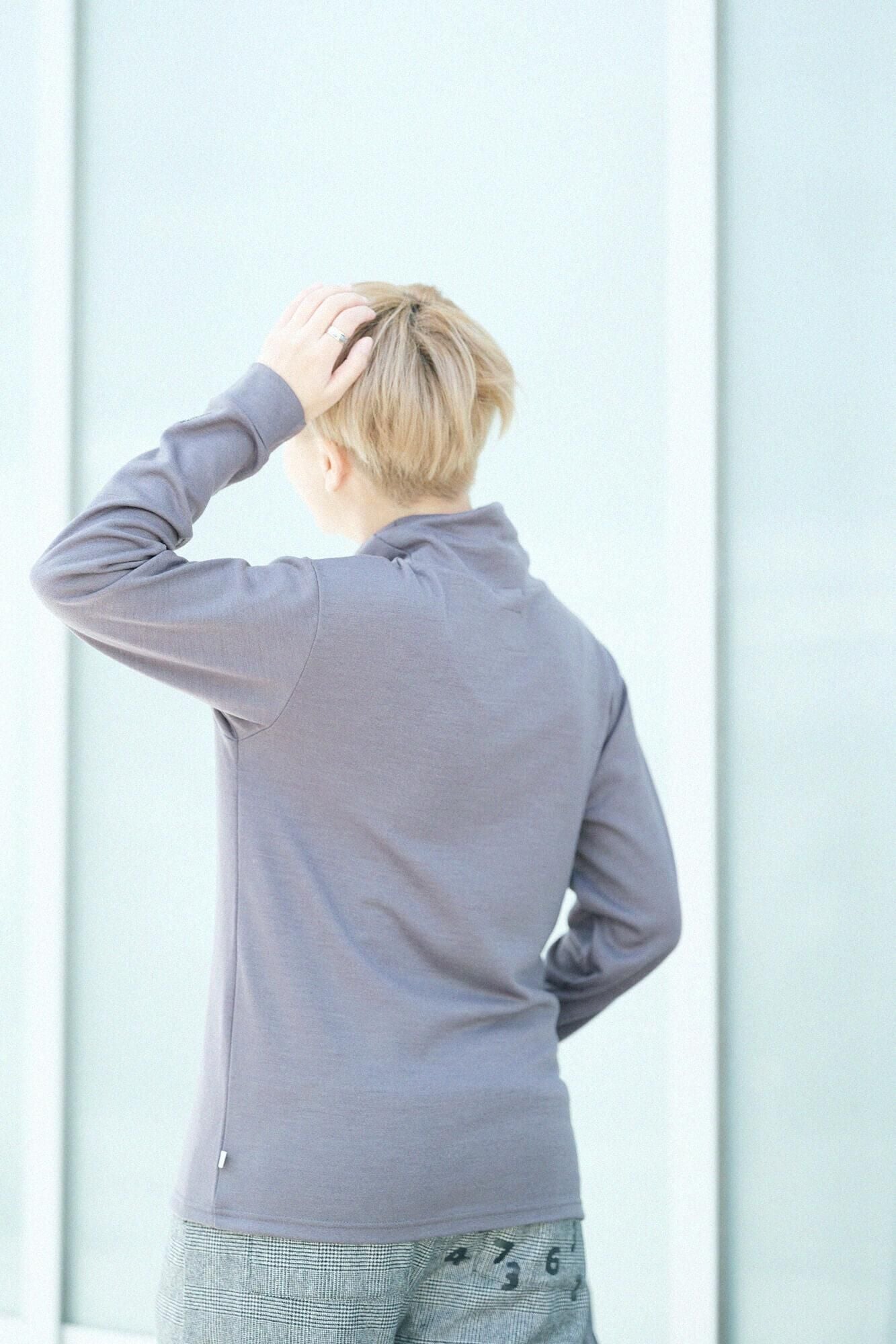 【預購】平針織 可洗羊毛 造型高領L/S長版上衣／灰炭色（※預計於12月9日左右發貨）