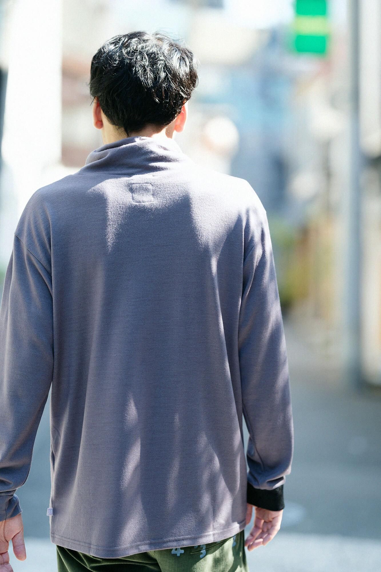 【預購】平針織 可洗羊毛 造型高領L/S長版上衣／灰炭色（※預計於12月9日左右發貨）