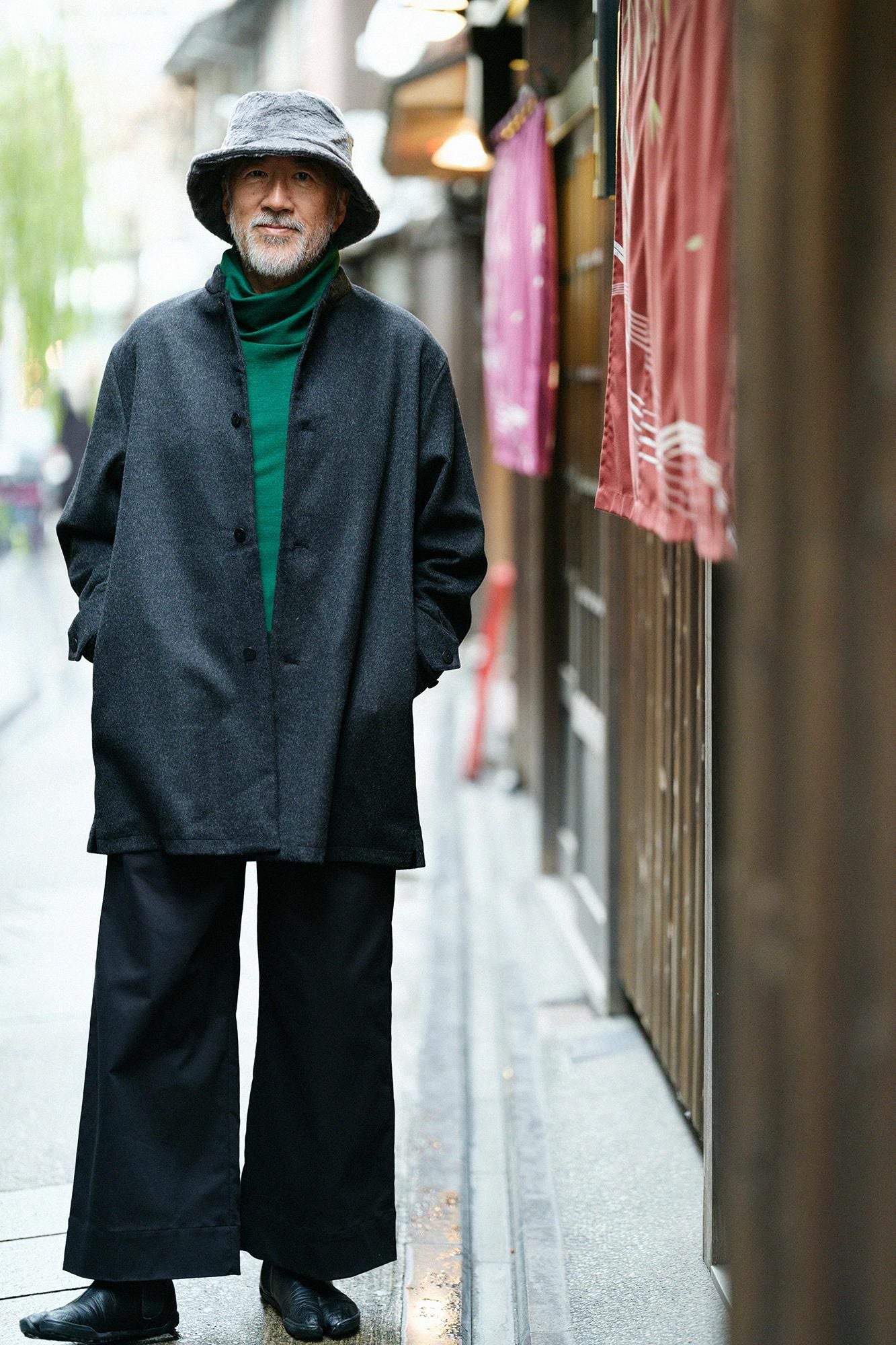 【預購】平針織 可洗羊毛 造型高領L/S長版上衣／千歲綠色（※預計於12月9日左右發貨）