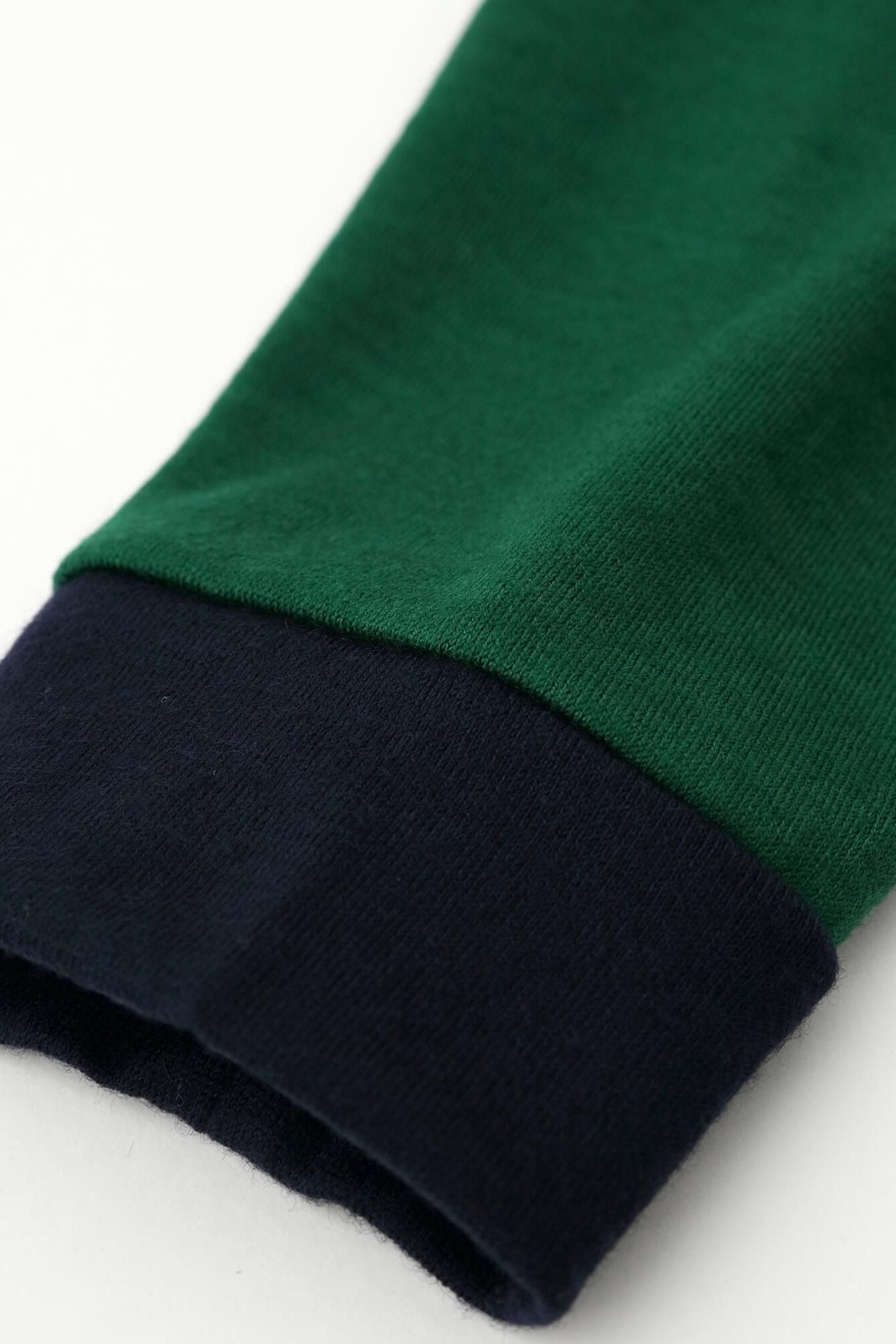 【預購】平針織 可洗羊毛 造型高領L/S長版上衣／千歲綠色（※預計於12月9日左右發貨）