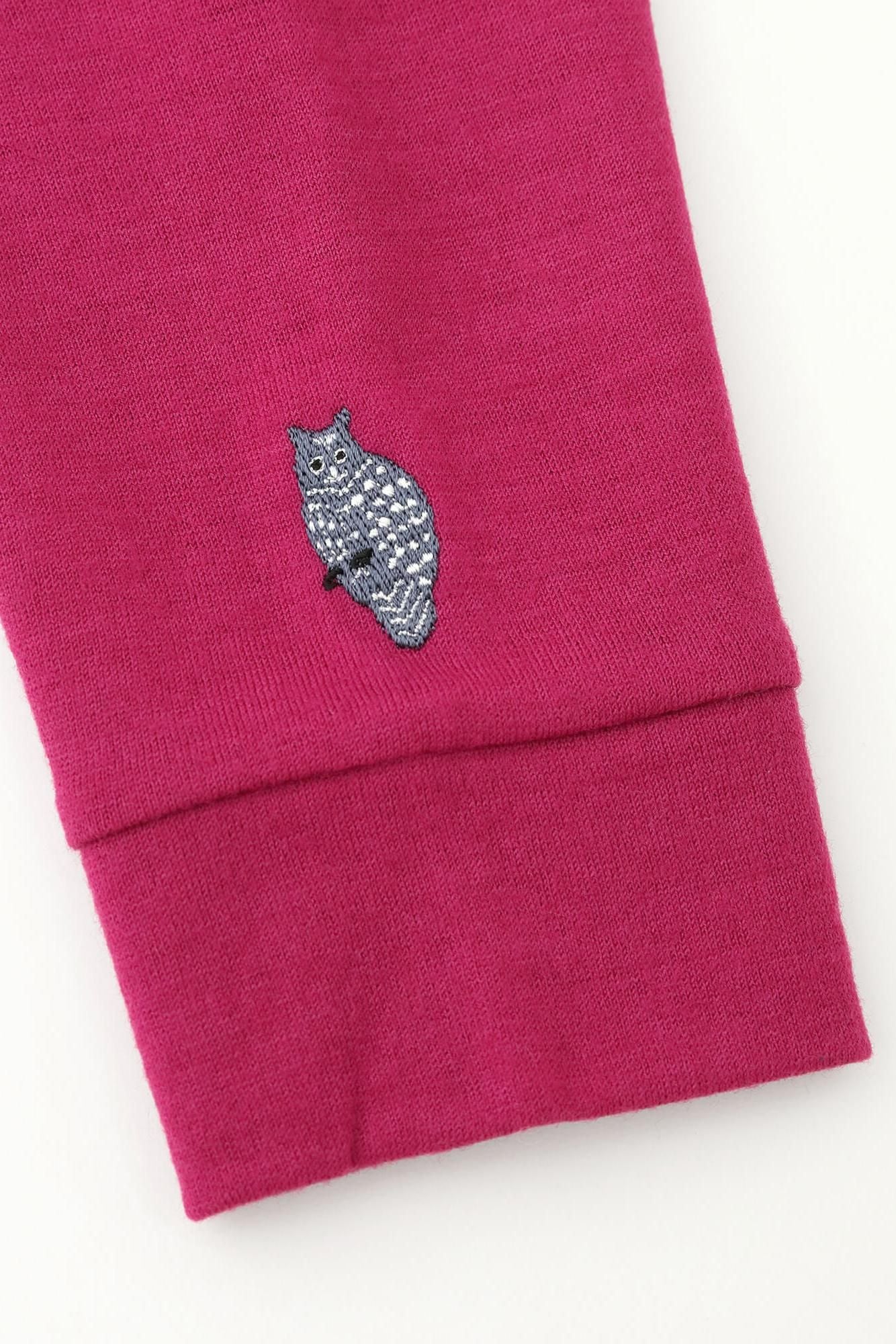 【預購】平針織 可洗羊毛 造型高領L/S長版上衣／深粉紅（※預計於12月9日左右發貨）