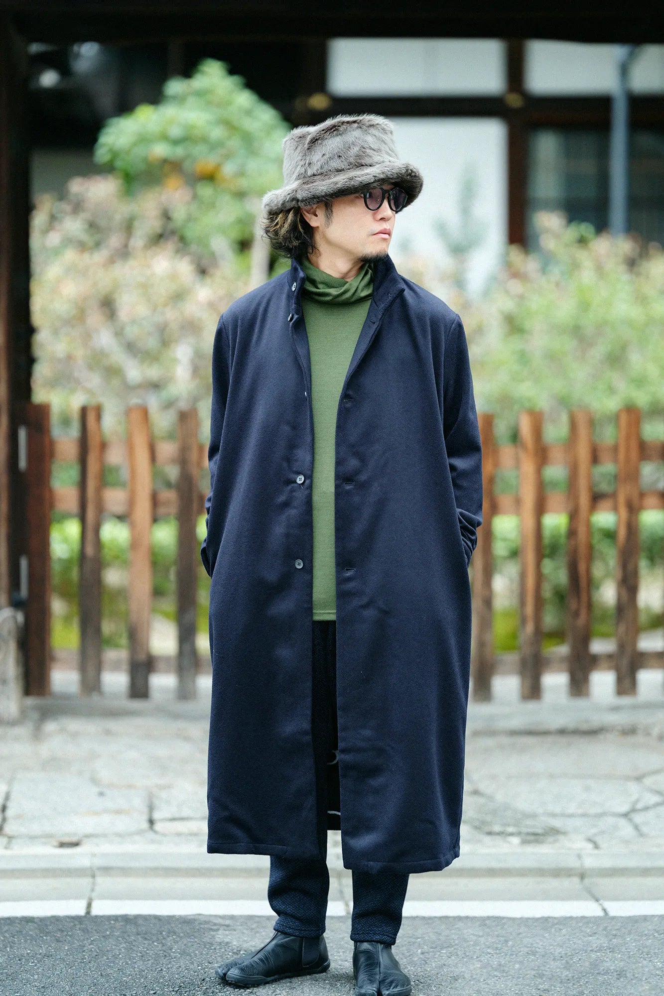 【預購】平針織 可洗羊毛 造型高領L/S長版上衣／橄欖綠（※預計於12月9日左右發貨）