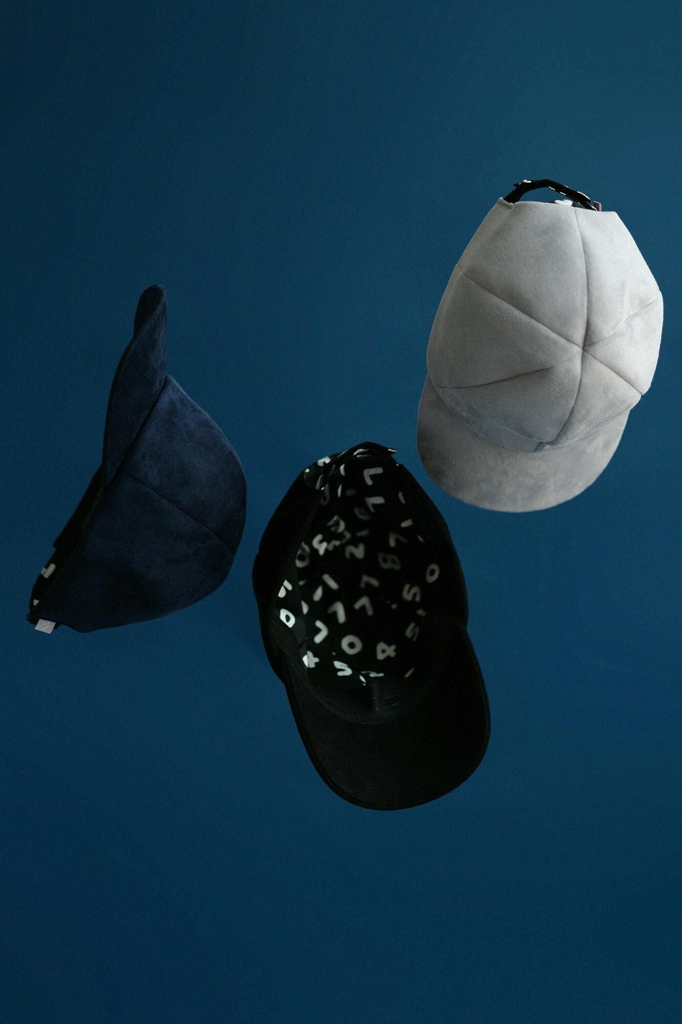 フェイクヌバック キャップ／ダークネイビー×SO-SU-U昆（こん）