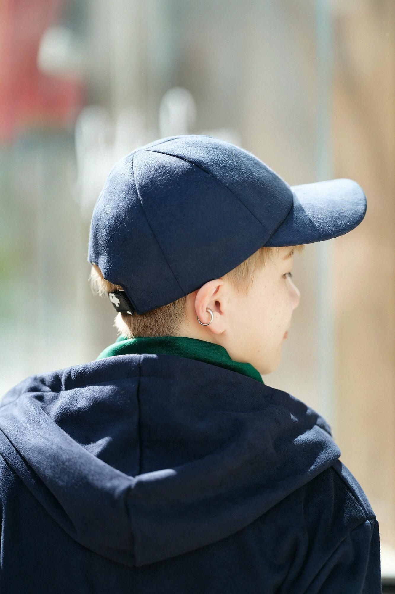 フェイクヌバック キャップ／ダークネイビー×SO-SU-U昆（こん）