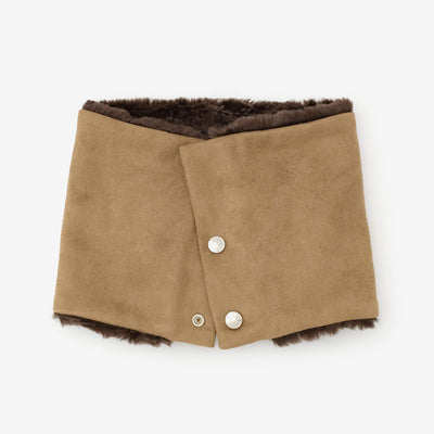 【預購】人造毛皮 雙面用短圍巾／焦糖色×棕色（※預計於12月9日左右發貨）