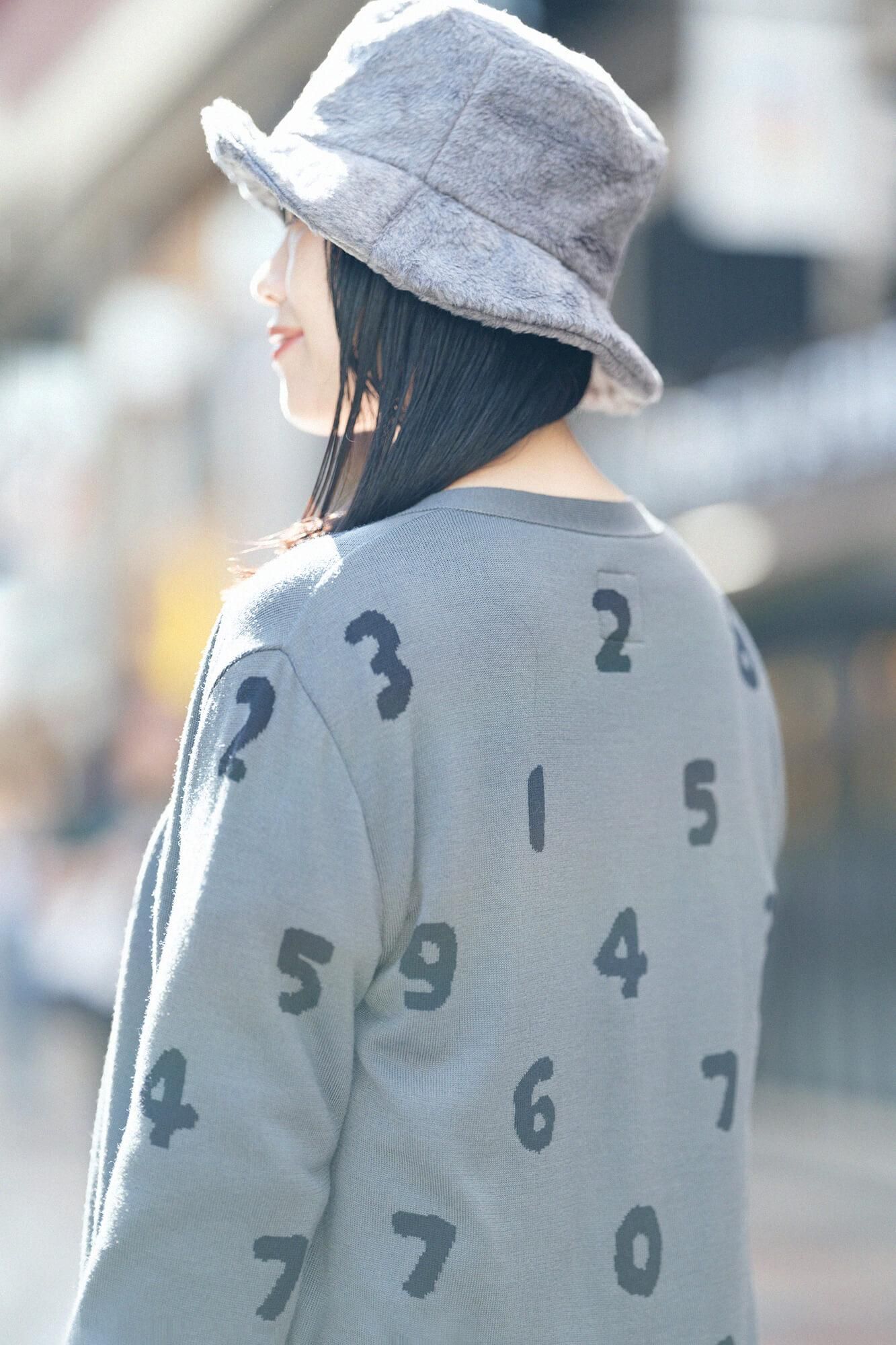 Super 140's Jacquard-Cardigan/SO-SU-U Dunkle Asche