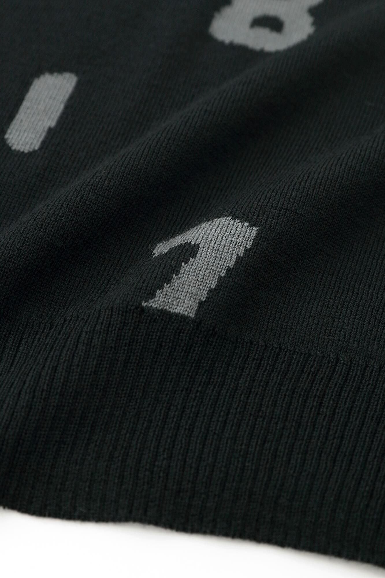 Super 140의 Jacquard Crew Neck Knit/SO-SU-U 검은색