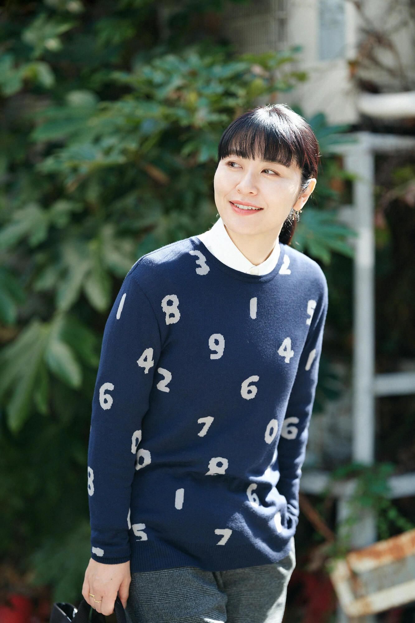 Super 140의 Jacquard Crew Neck Knit/SO-SU-U 남색