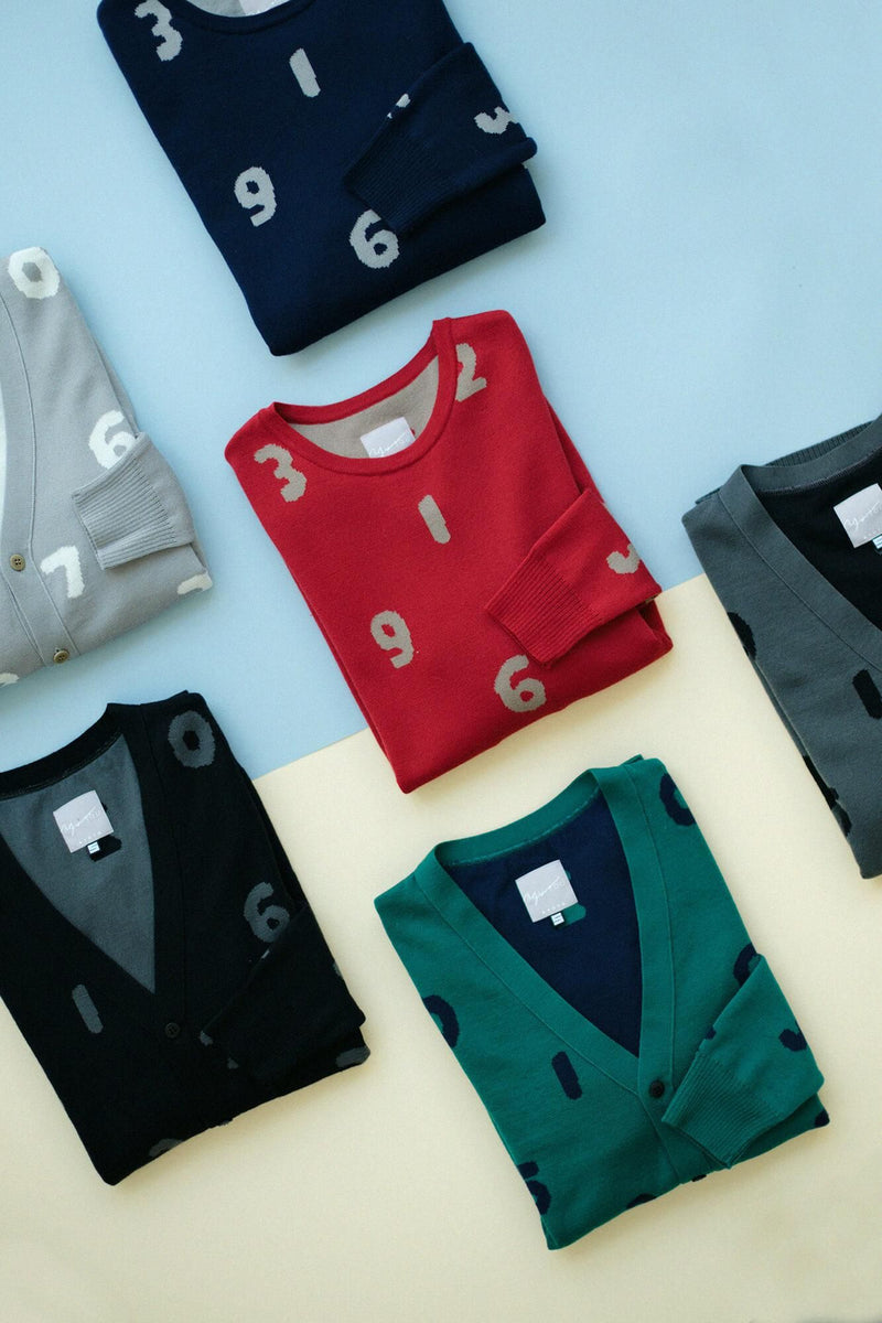 Super 140's Jacquard Crew Neck Knit