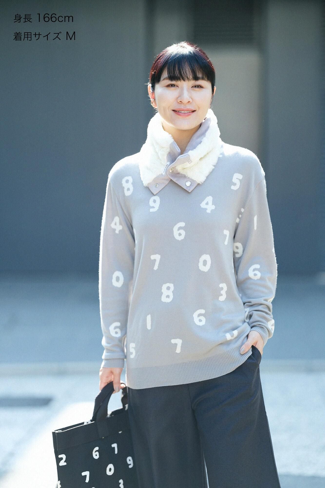 Super 140의 Jacquard Crew Neck Knit/SO-SU-U 쥐 (Snezu)