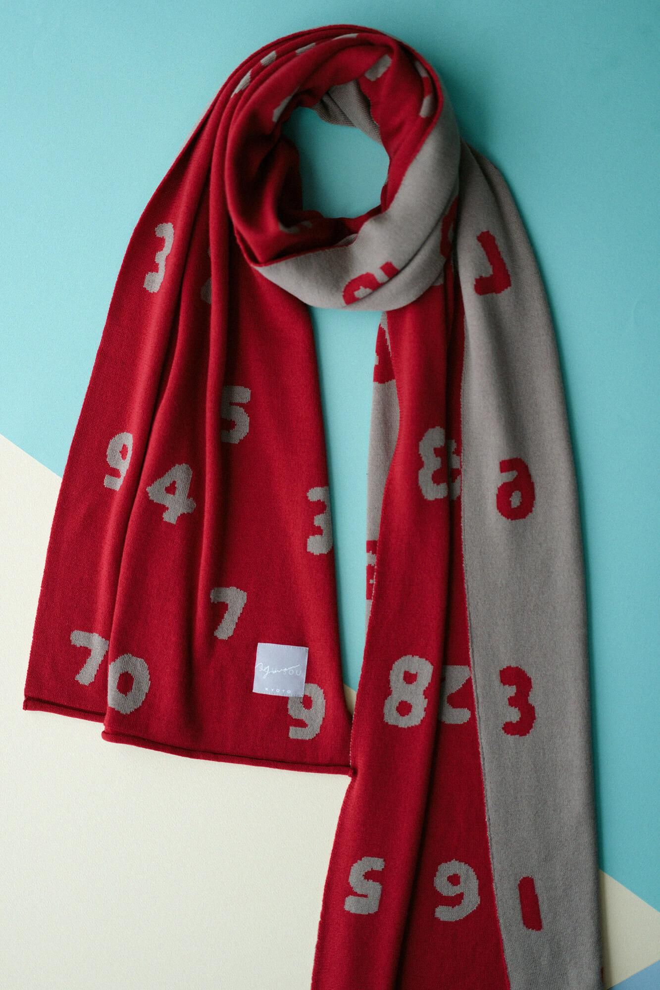 超级140年代的jacquard围巾/so-su-u灰色