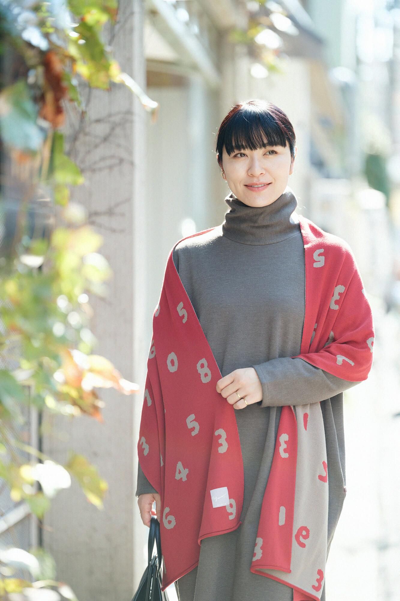 超级140年代的jacquard围巾/so-su-u灰色