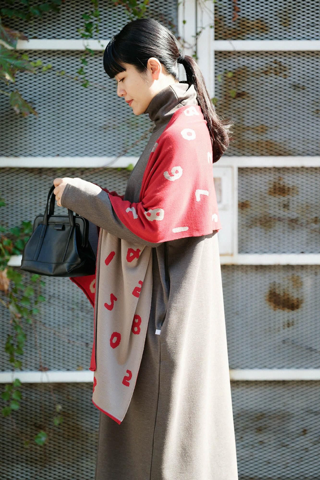 超级140年代的jacquard围巾/so-su-u灰色