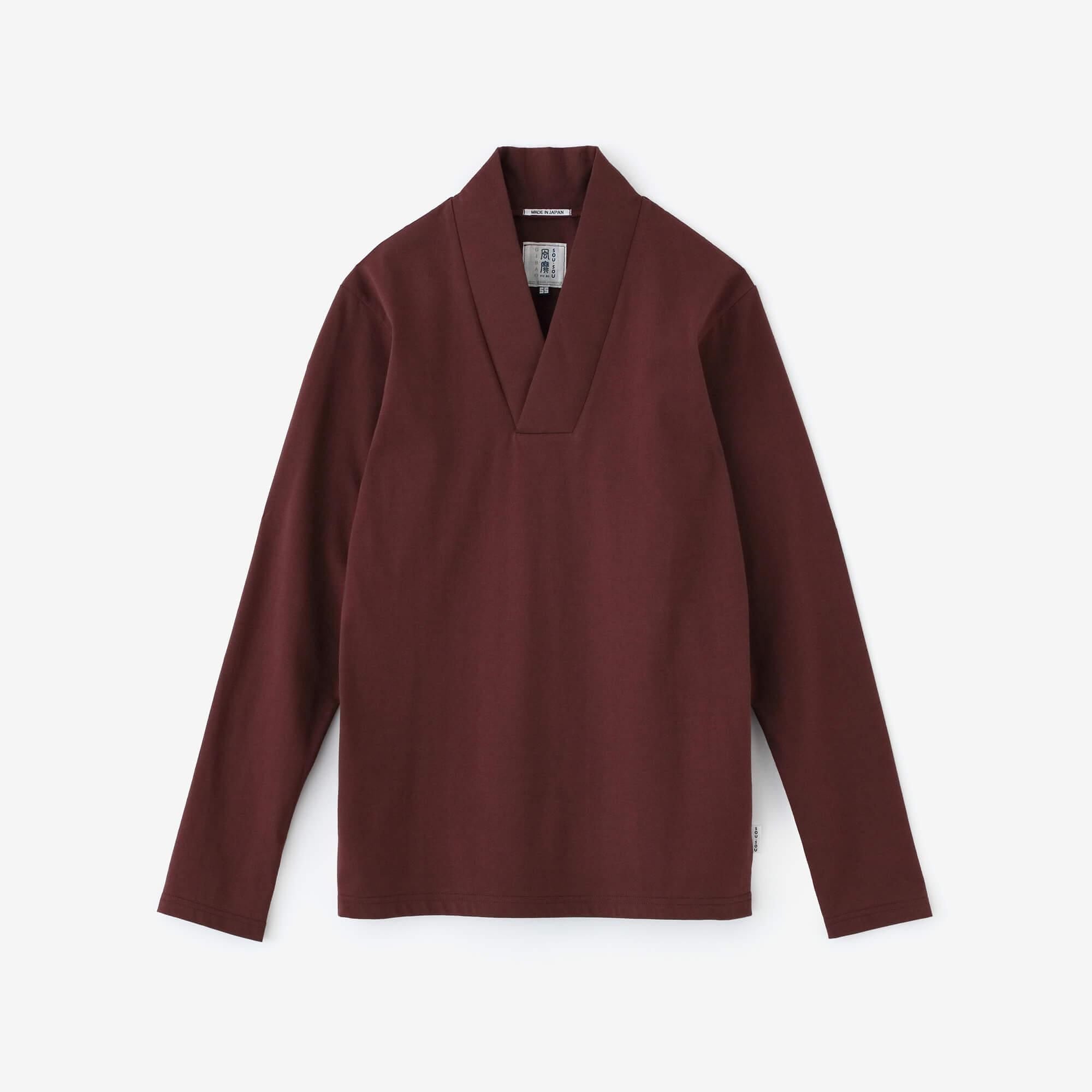 Corcoran狹風靡 和服領上衣 拔衣紋／磚紅色