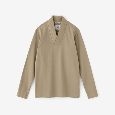 Corcoran狹風靡 和服領上衣 拔衣紋／淺棕色