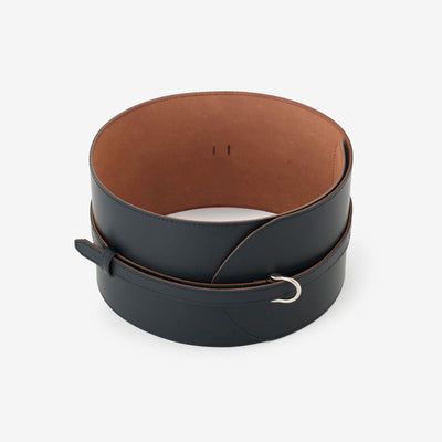 Leather Obi Belt / Dark Navy